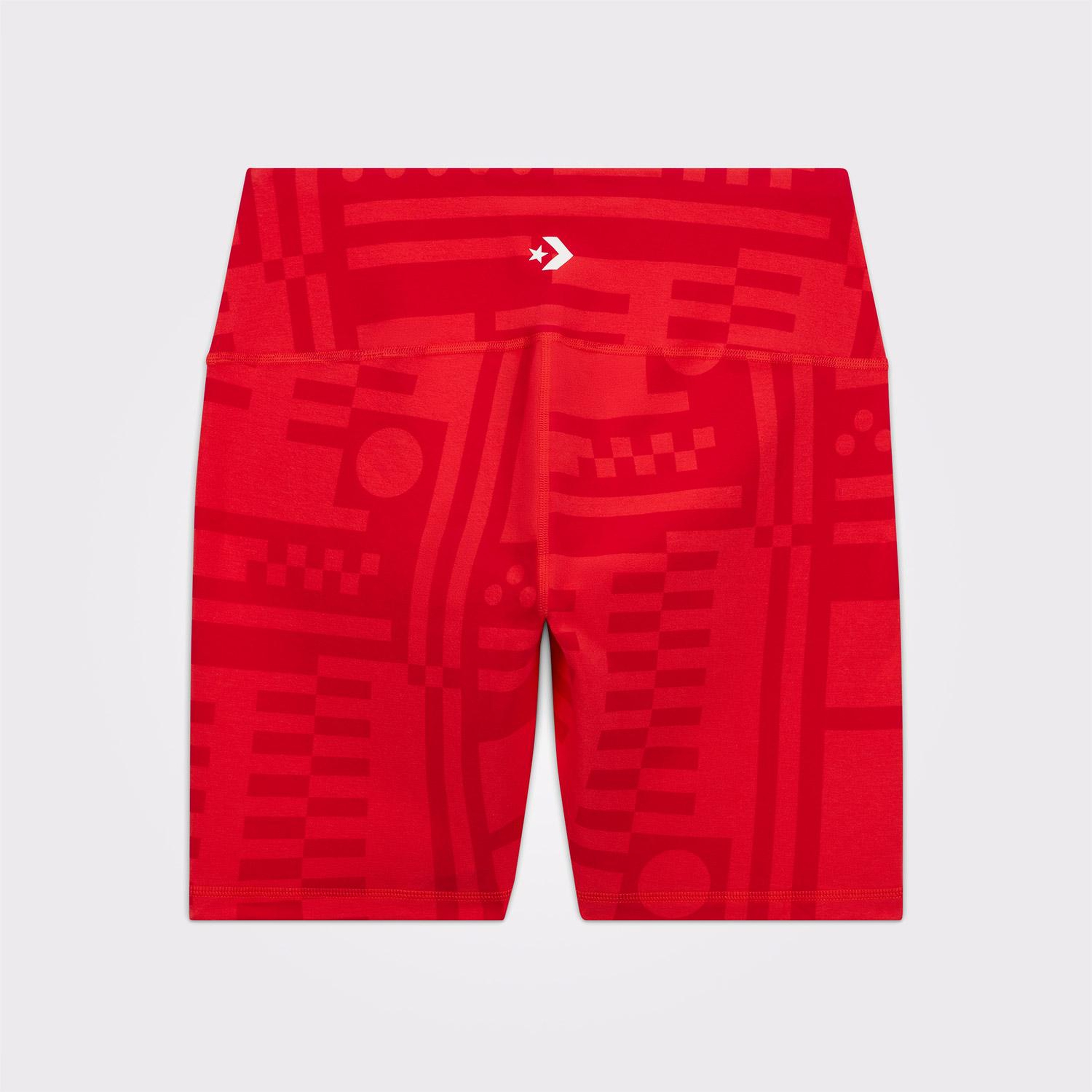 Converse x LFC Desenli Kadın Kırmızı Bisiklet Tayt