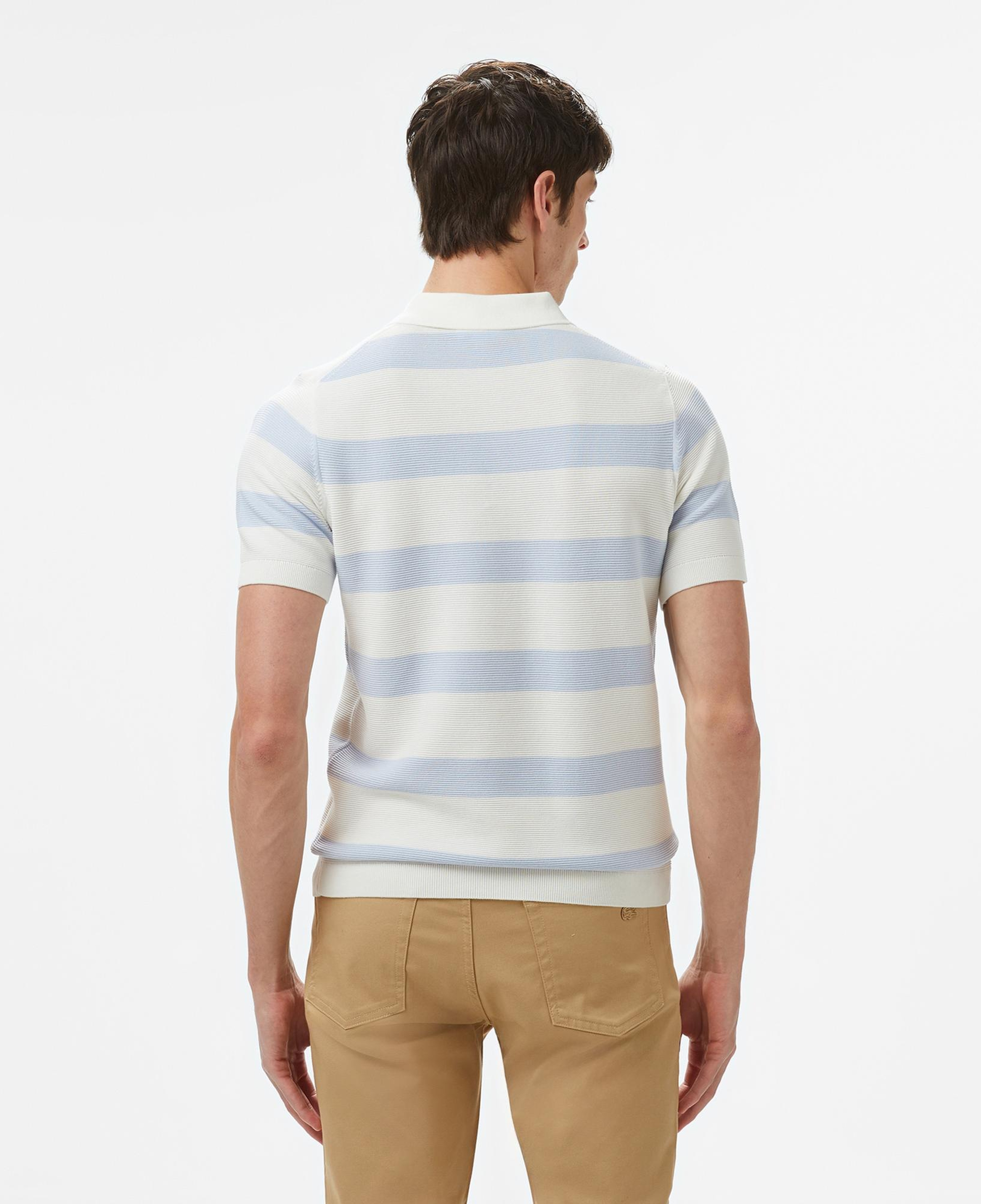 Lacoste Erkek Gömlek Yaka Çizgili Açık Mavi Triko