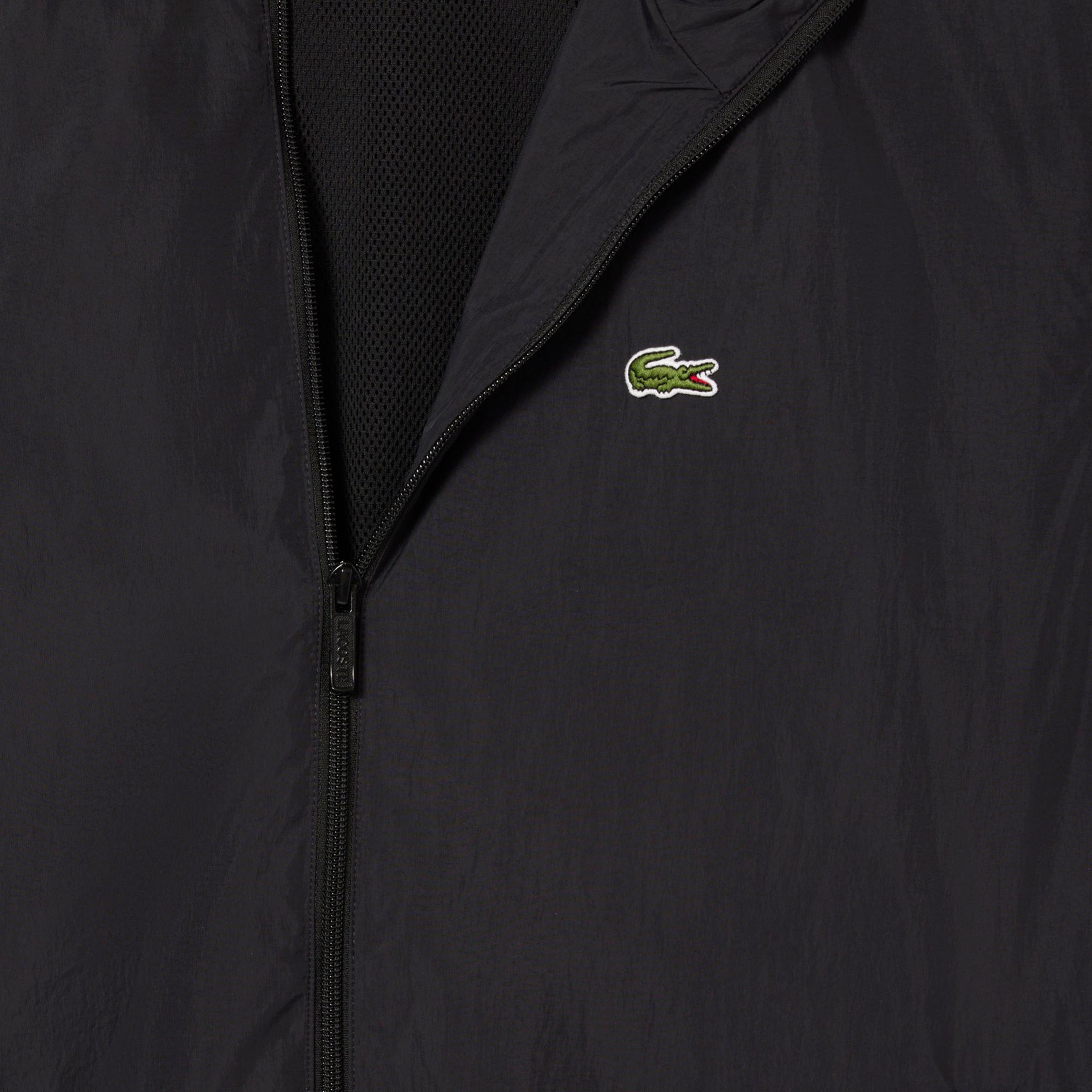 Lacoste Erkek Kapüşonlu Siyah Yağmurluk