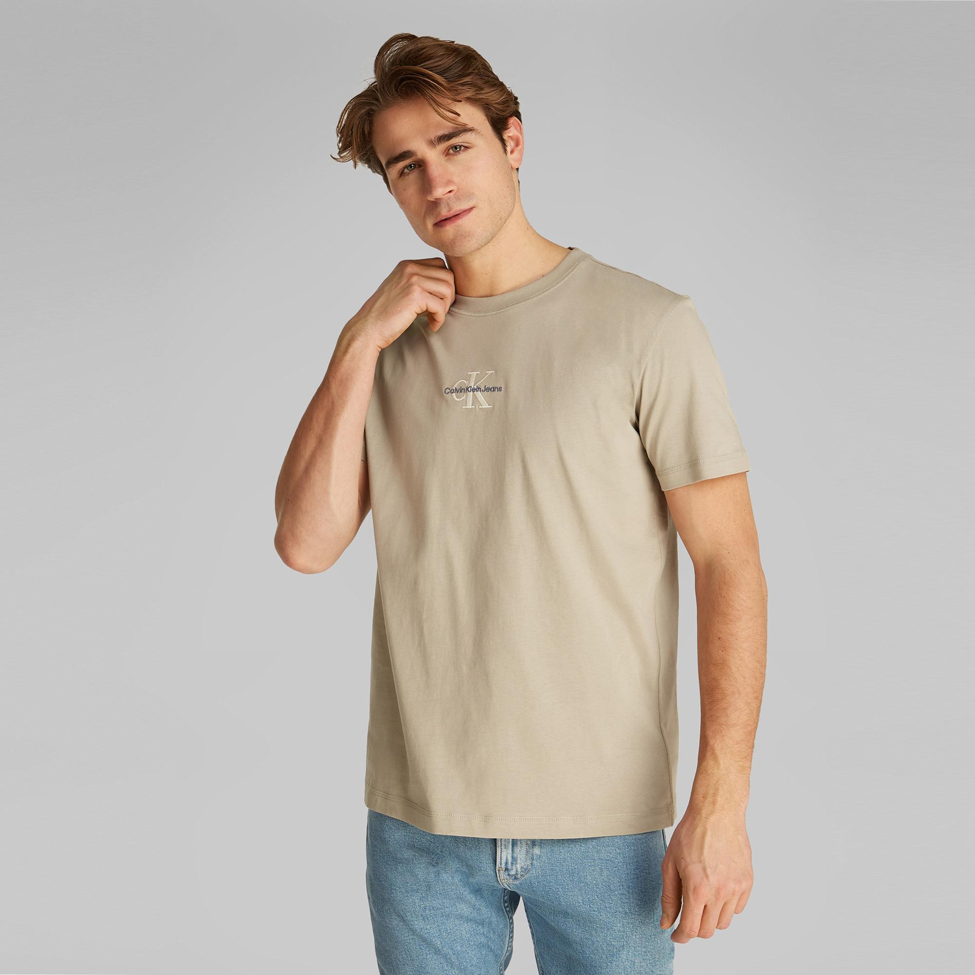 Calvin Klein Monologo Erkek Bej T-Shirt