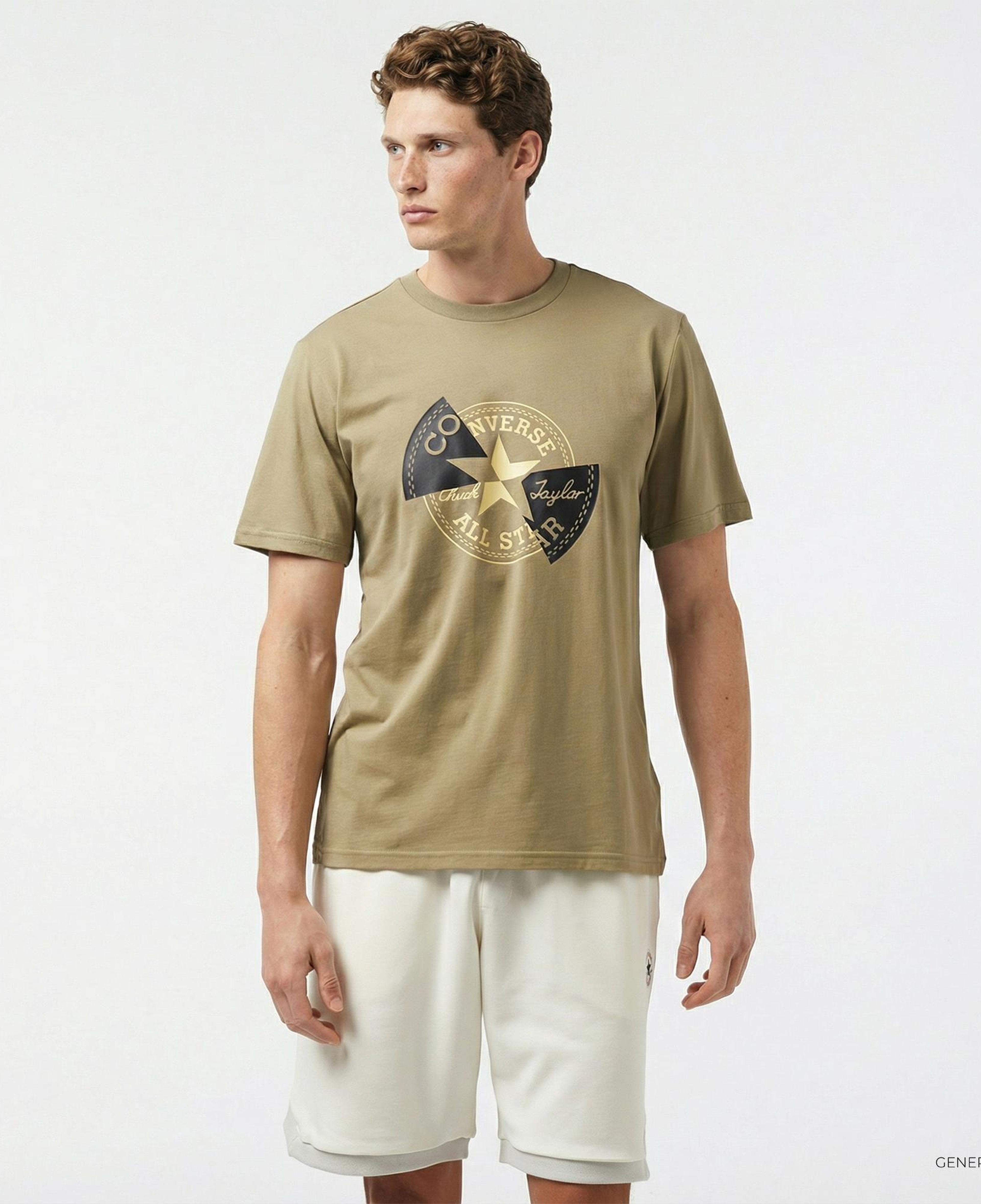 Converse Distorted Erkek Haki T-Shirt