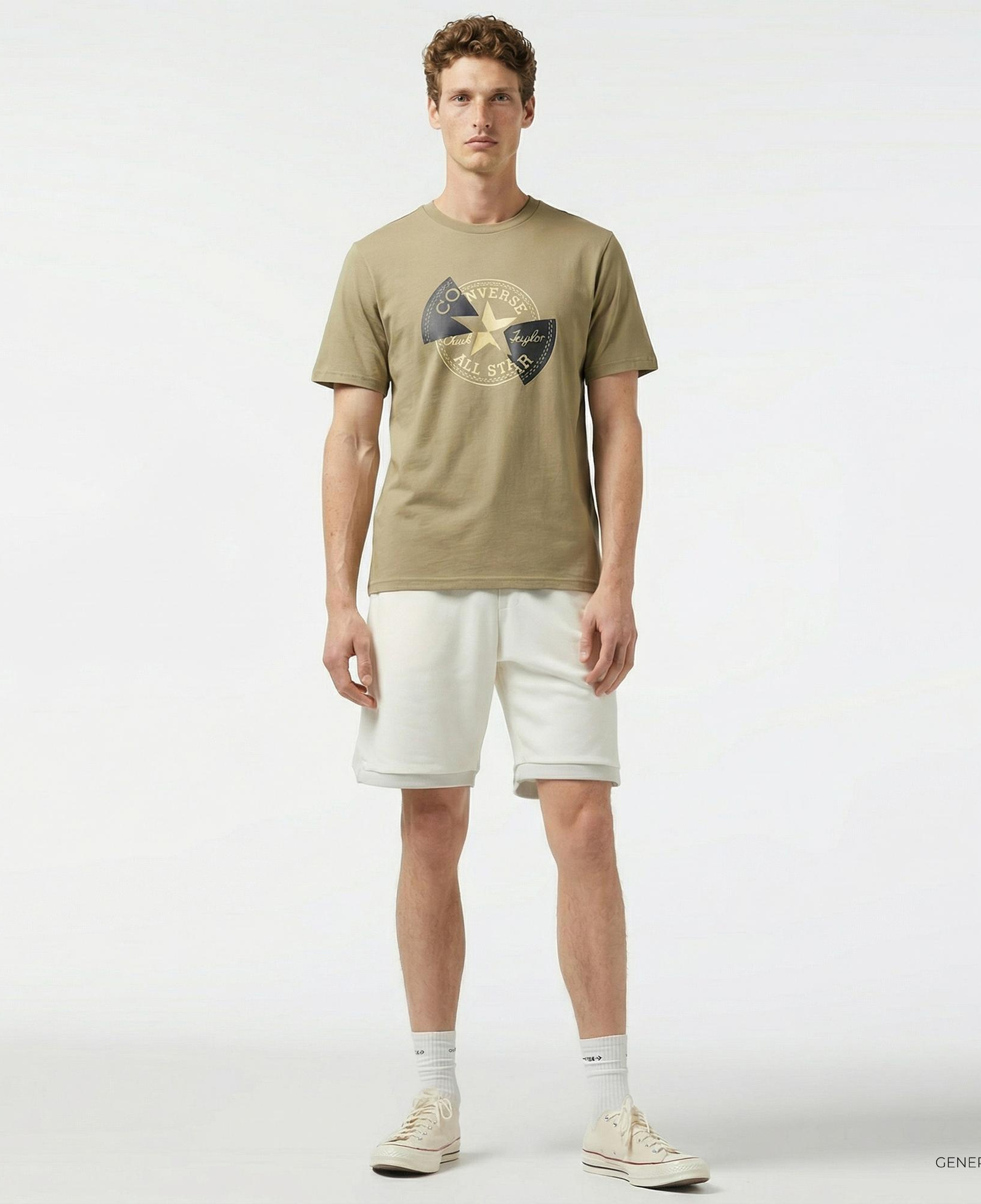 Converse Distorted Erkek Haki T-Shirt