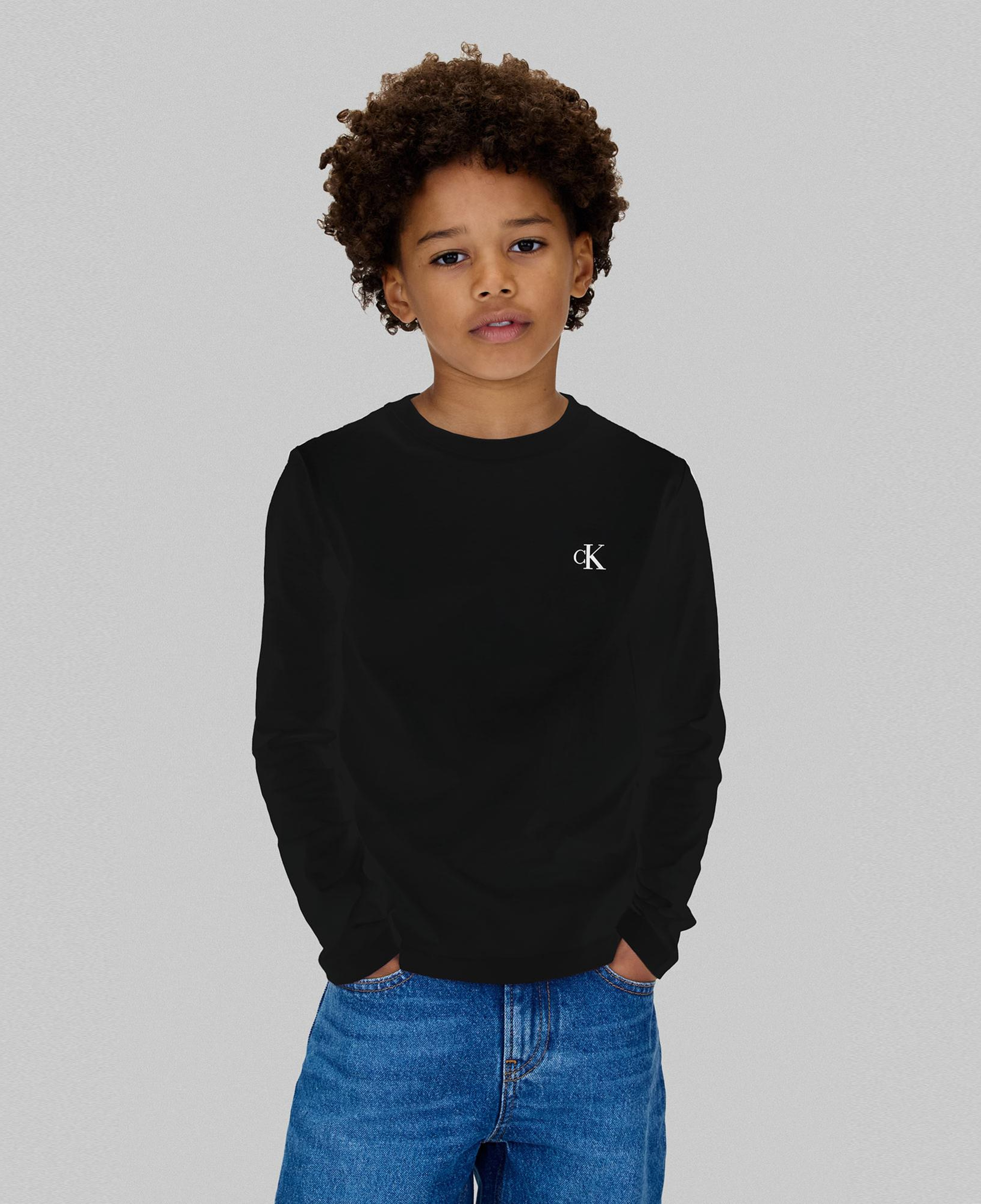 Calvin Klein 2'li Chest Mono Çocuk Siyah T-Shirt