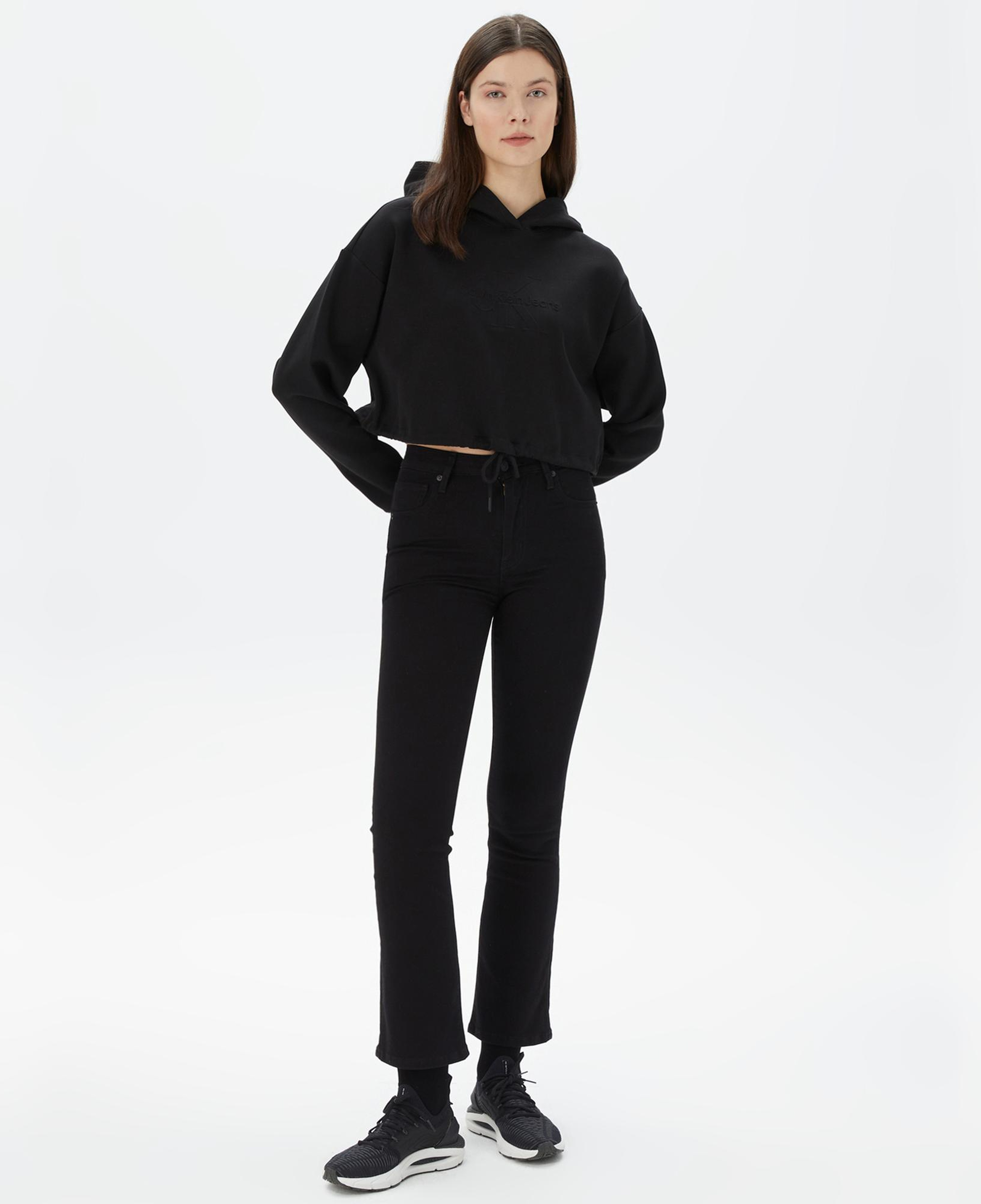 Calvin Klein Jeans Embossed Monologo Kadın Siyah Sweatshirt