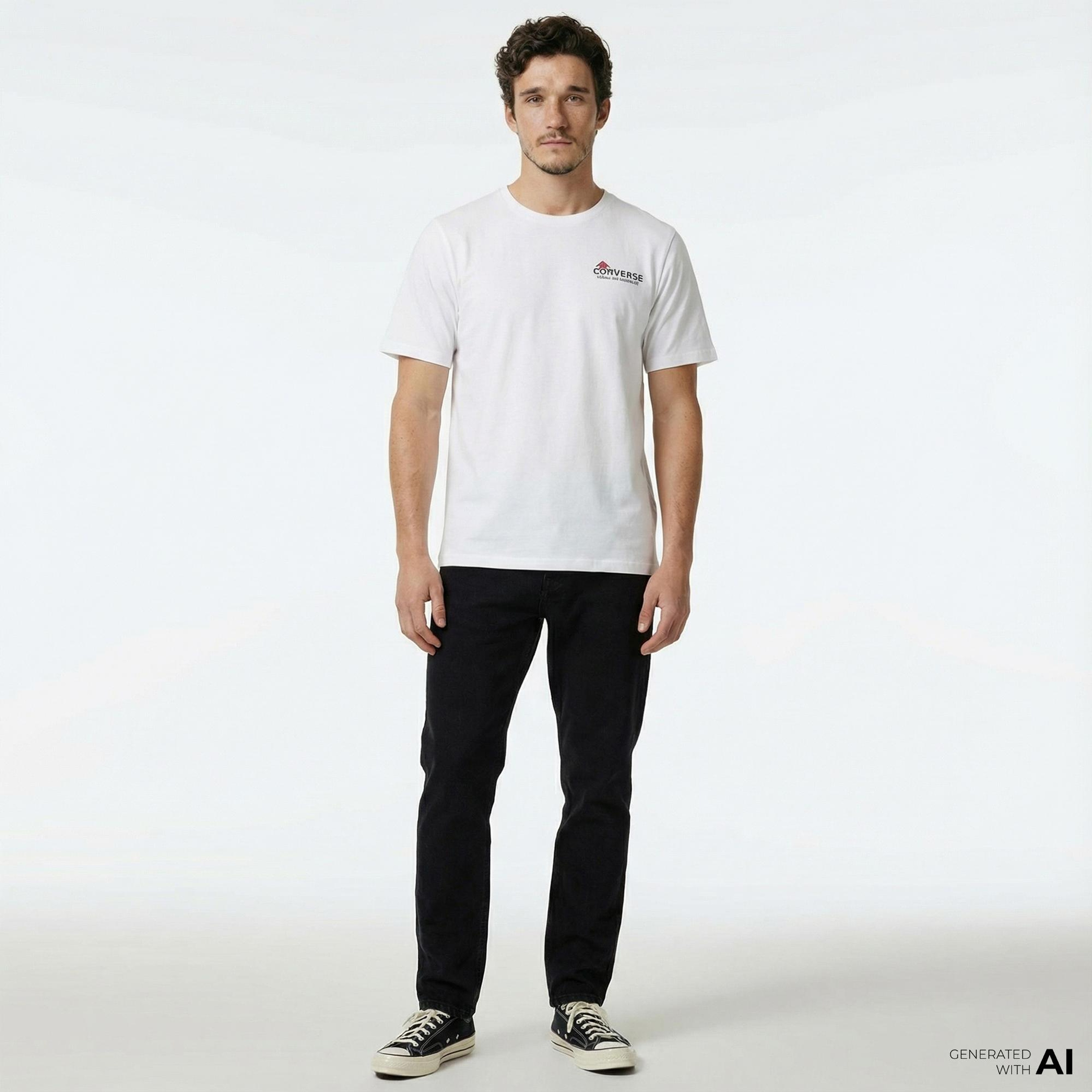 Converse Mushroom Cottage Loose Fit Erkek Beyaz T-Shirt