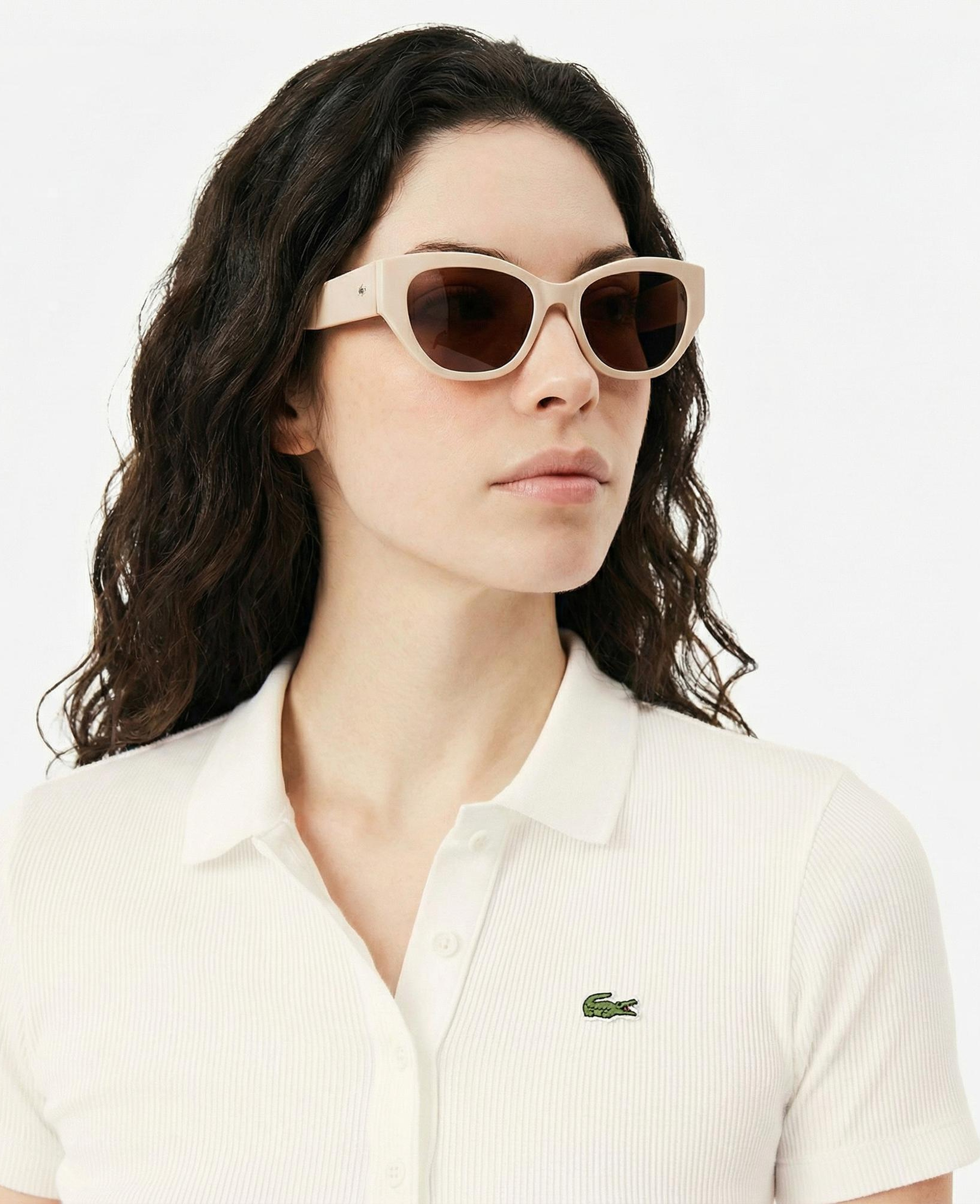 Lacoste L.12.D Kadın Slim Fit Beyaz Polo