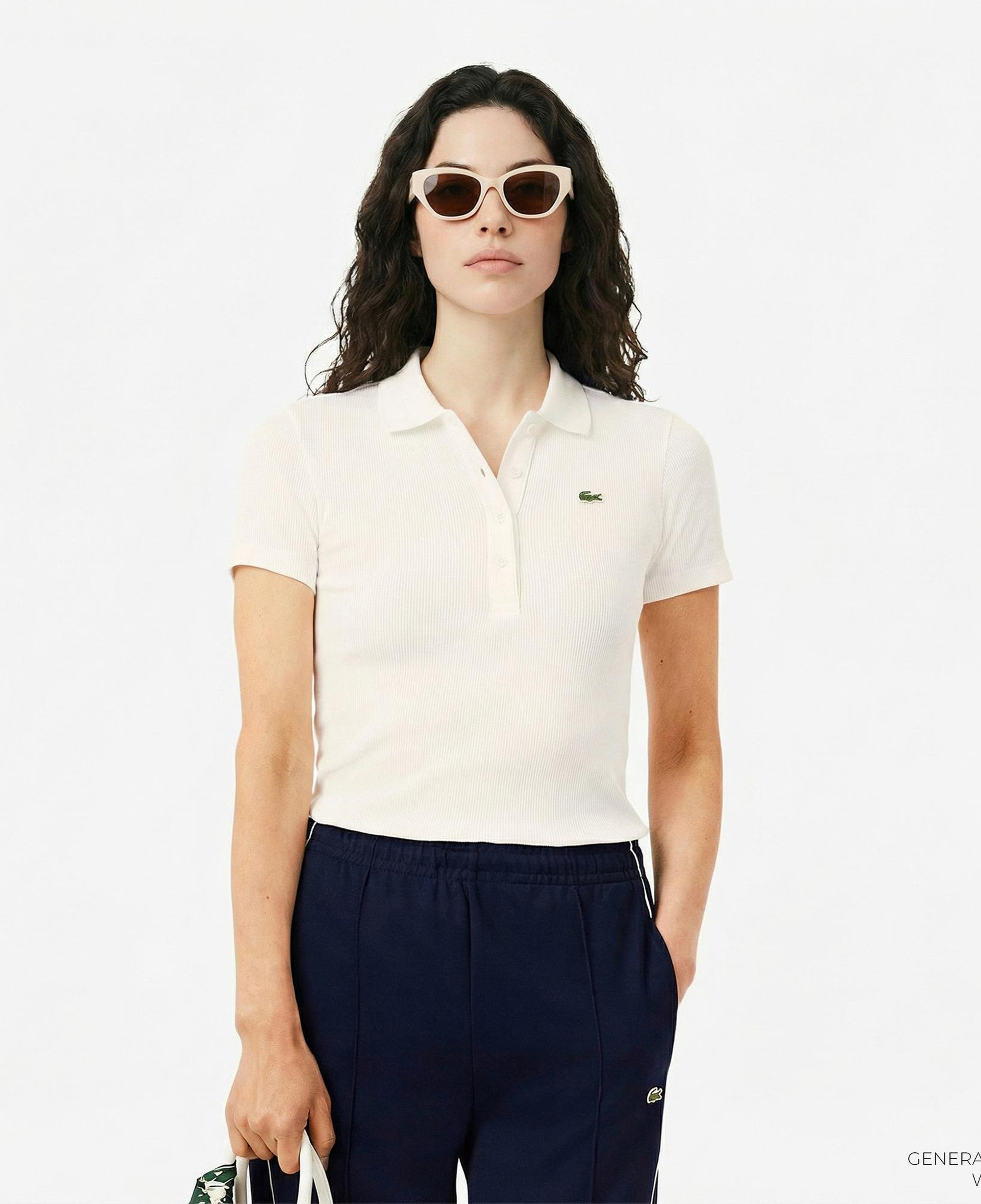 Lacoste L.12.D Kadın Slim Fit Beyaz Polo