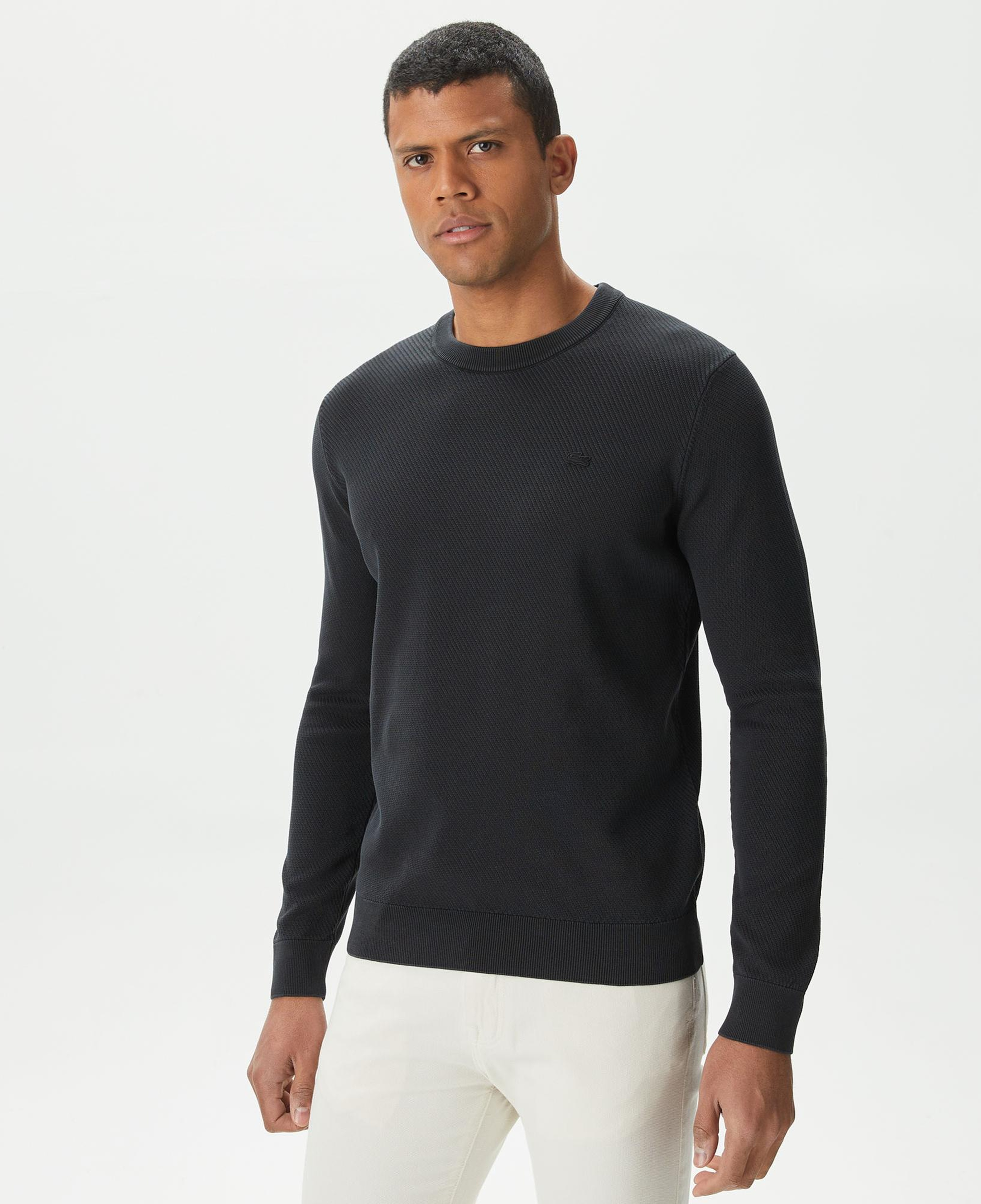 Lacoste Erkek Regular Fit Bisiklet Yaka Siyah Kazak