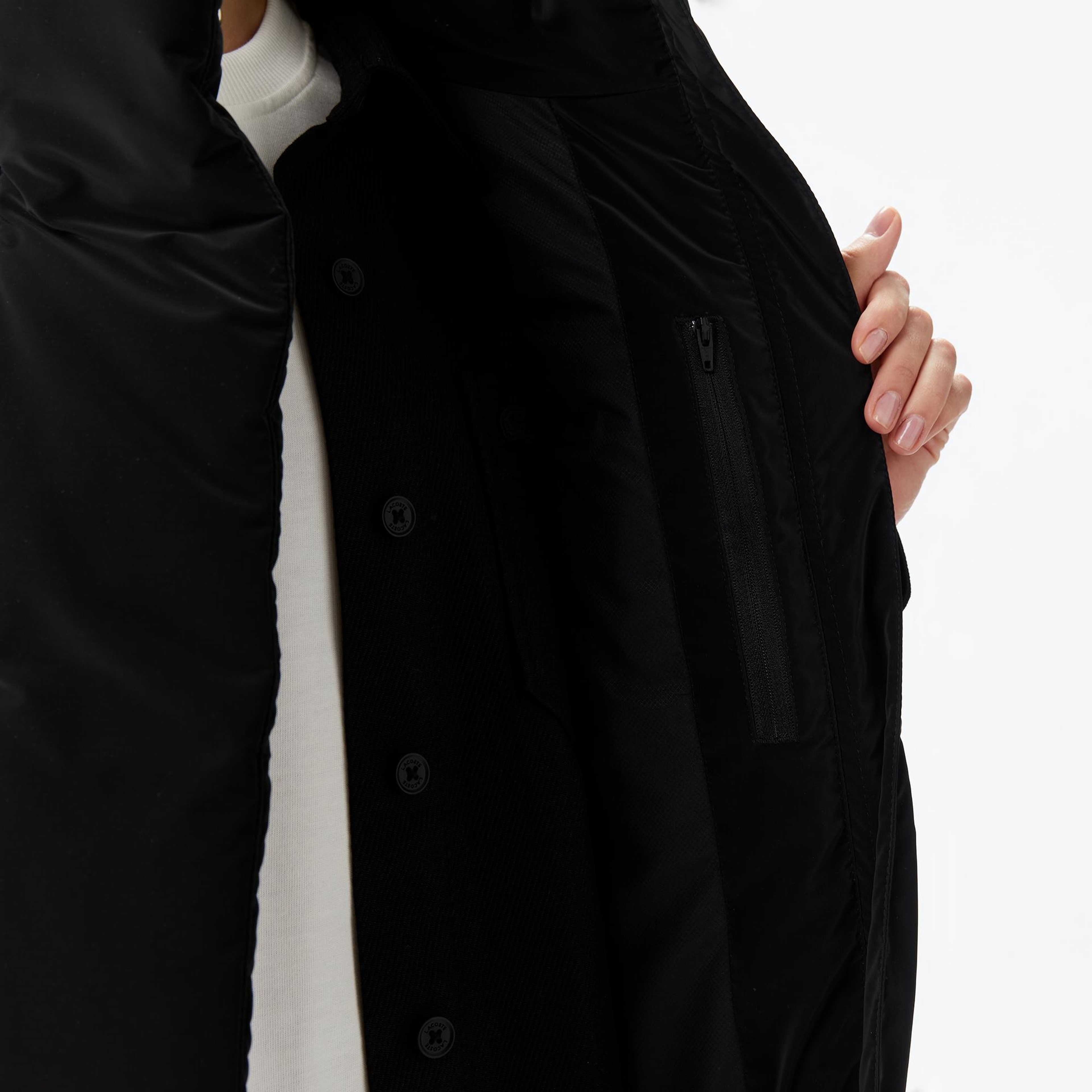 Lacoste Kadın Kapüşonlu Siyah Yelek