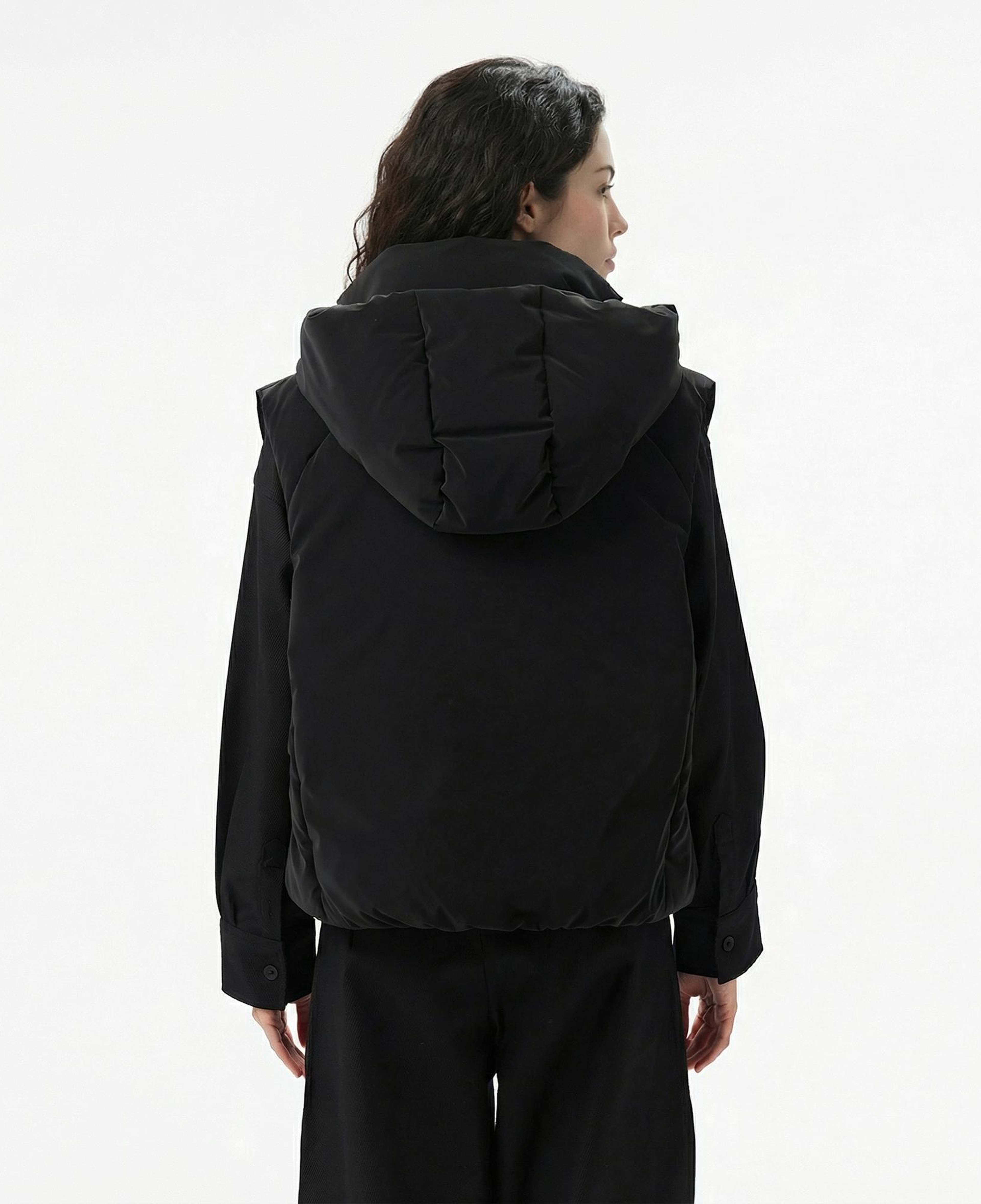 Lacoste Kadın Kapüşonlu Siyah Yelek