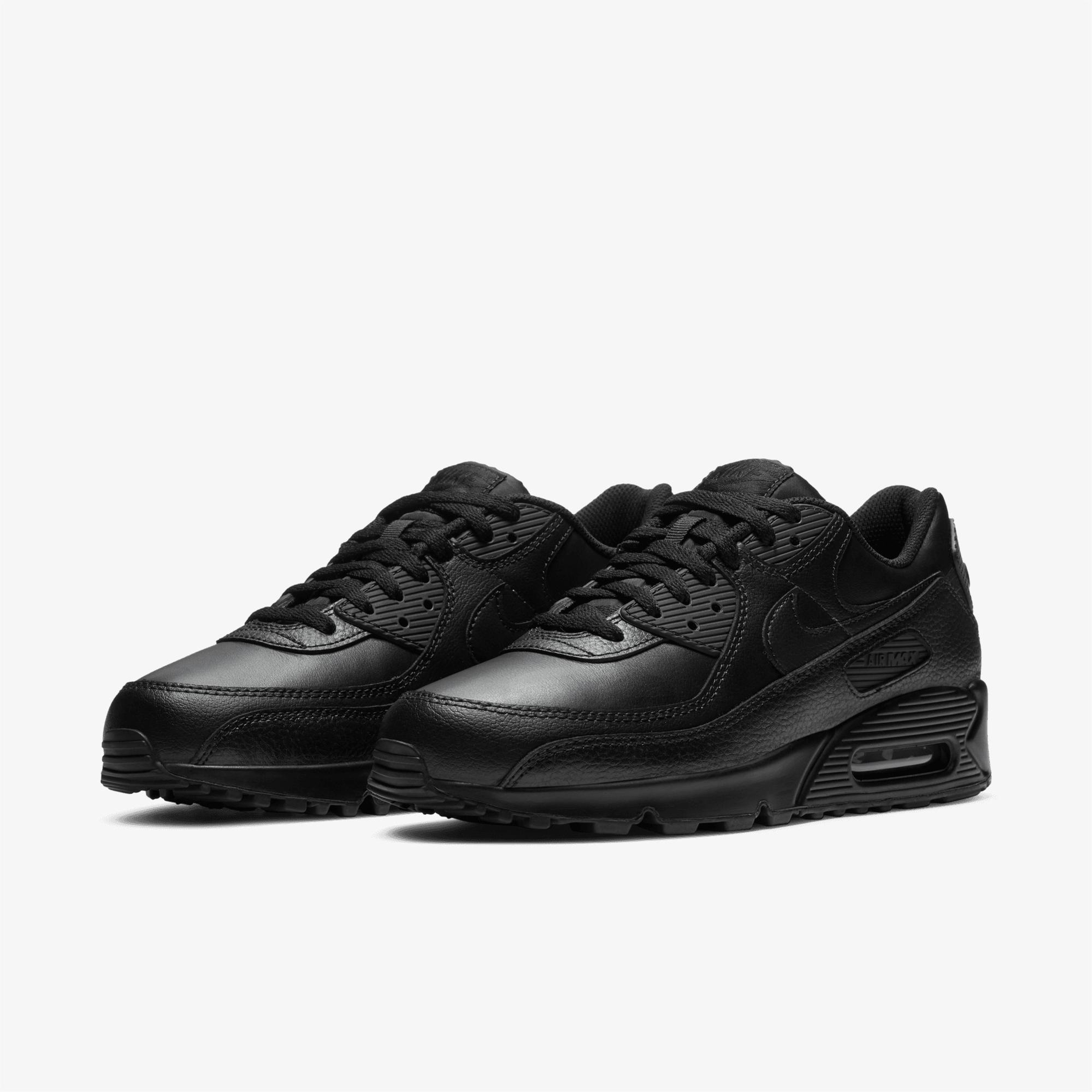 Nike Air Max 90 Leather Erkek Siyah Spor Ayakkabı