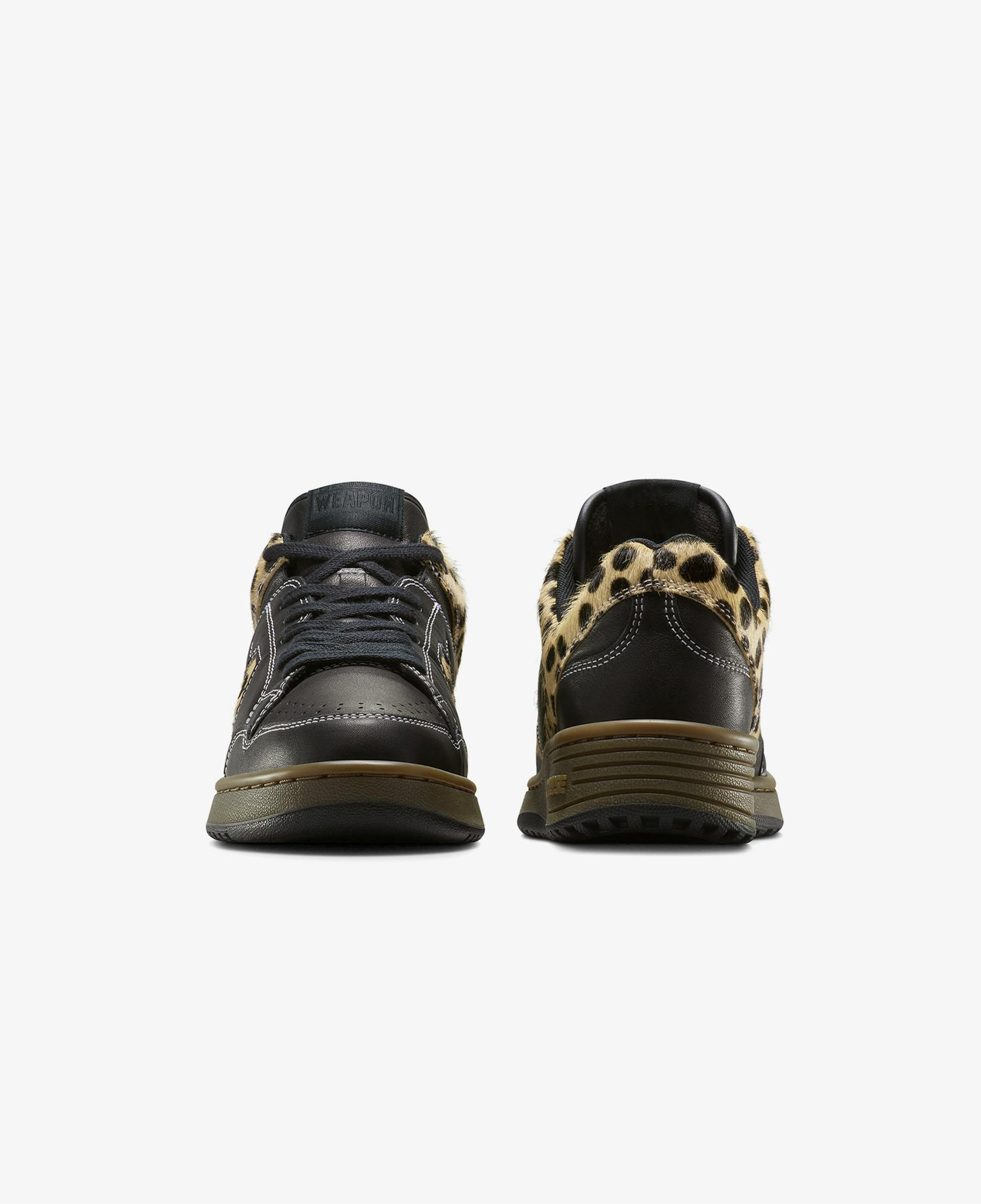 Converse Weapon Leopard Print Pony Hair Unisex Siyah Deri Sneaker