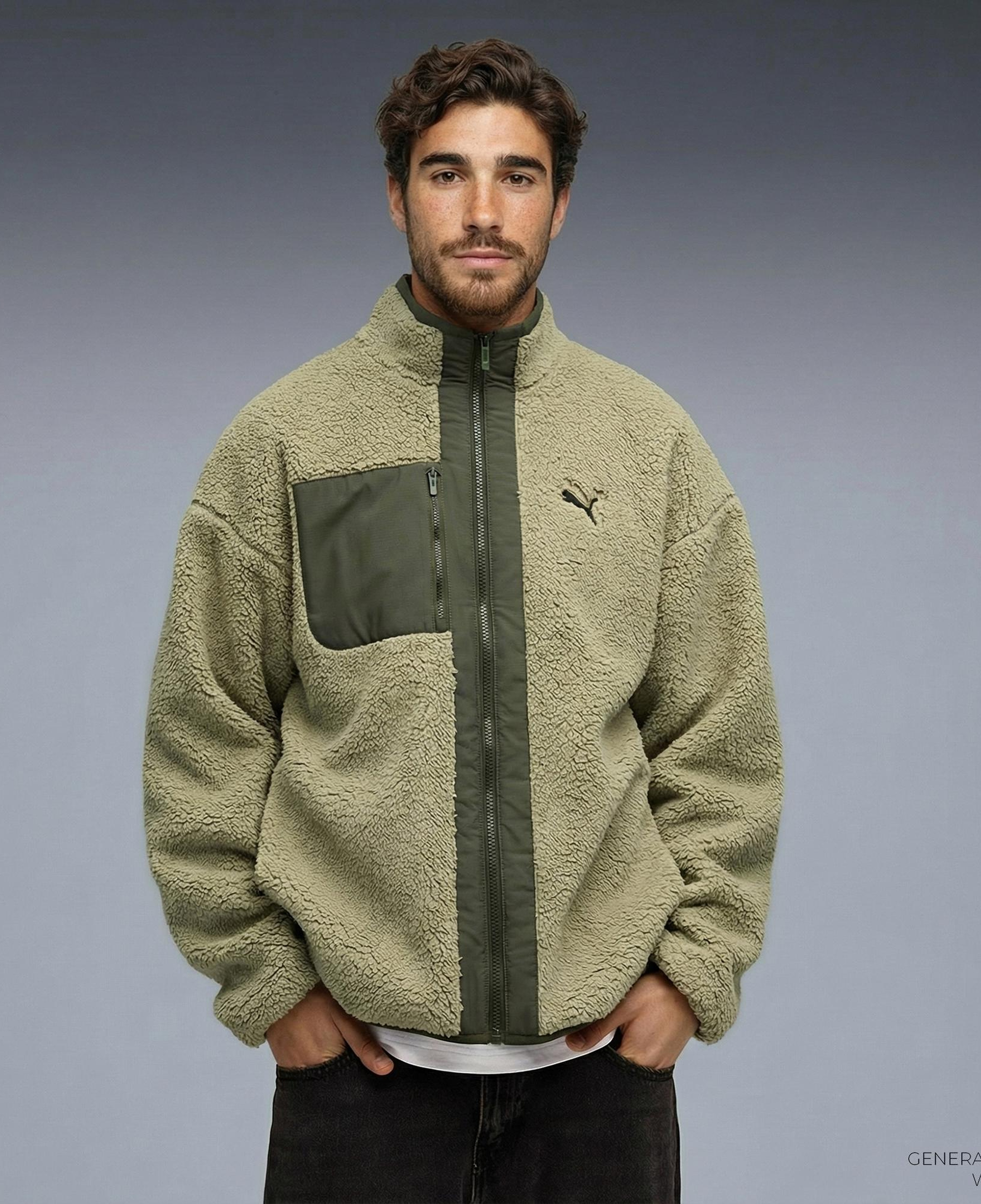 Puma Reversible Sherpa  Erkek Haki Ceket