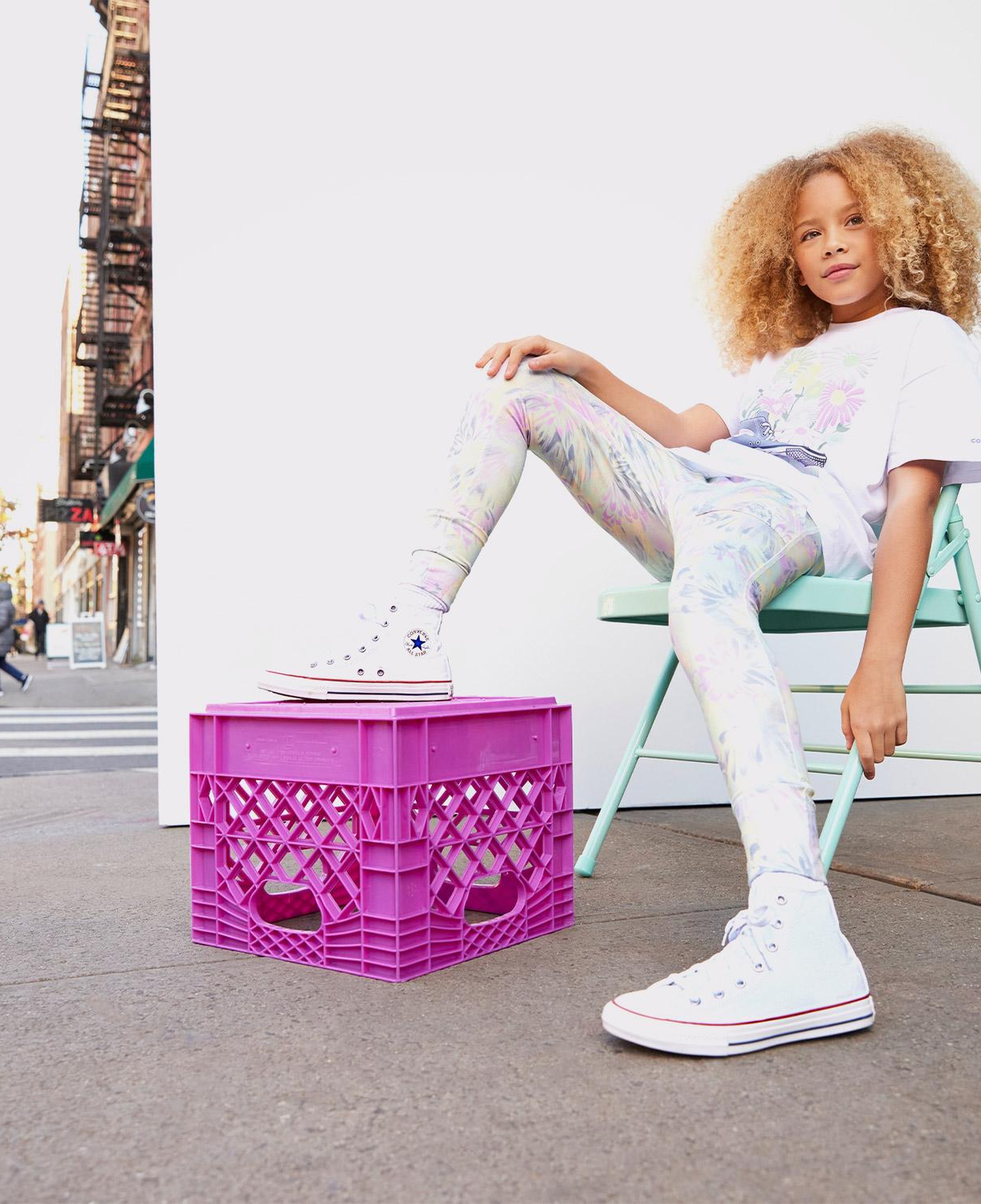 Converse Printed High Rise Çocuk Renkli Tayt