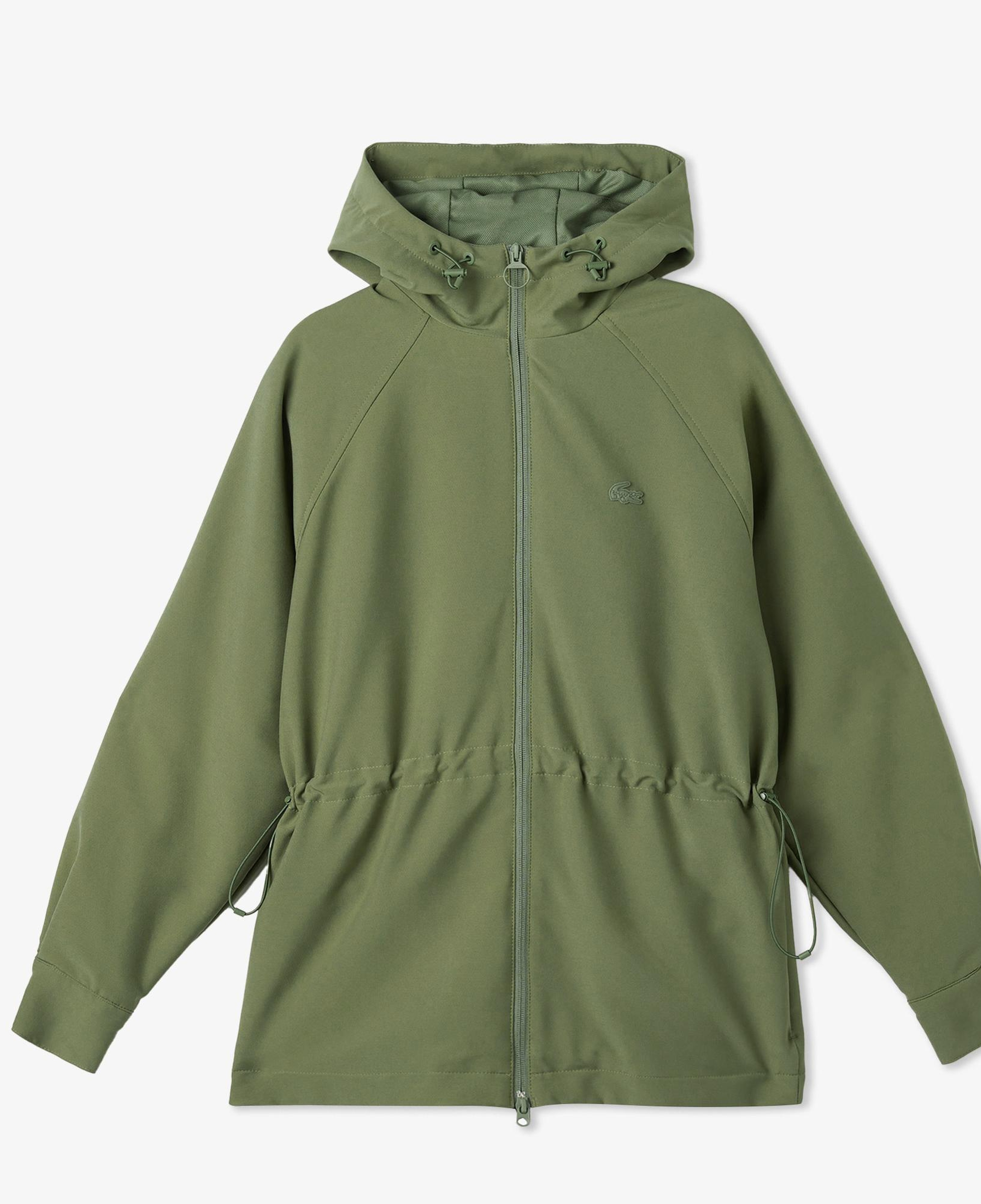 Lacoste Kadın Relaxed Fit Kapüşonlu Haki Yağmurluk