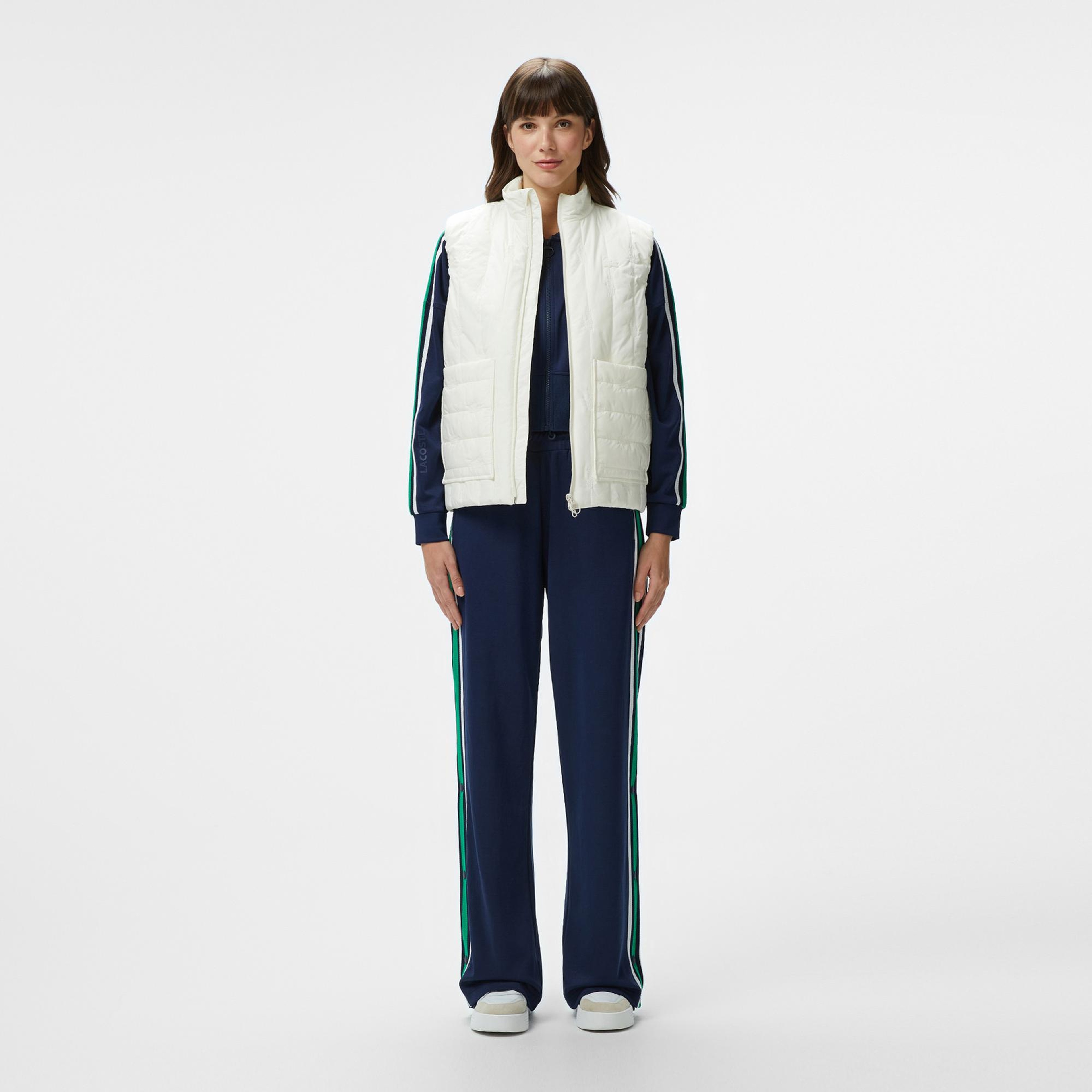 Lacoste Kadın Regular Fit Dik Yaka Kapitone Beyaz Yelek