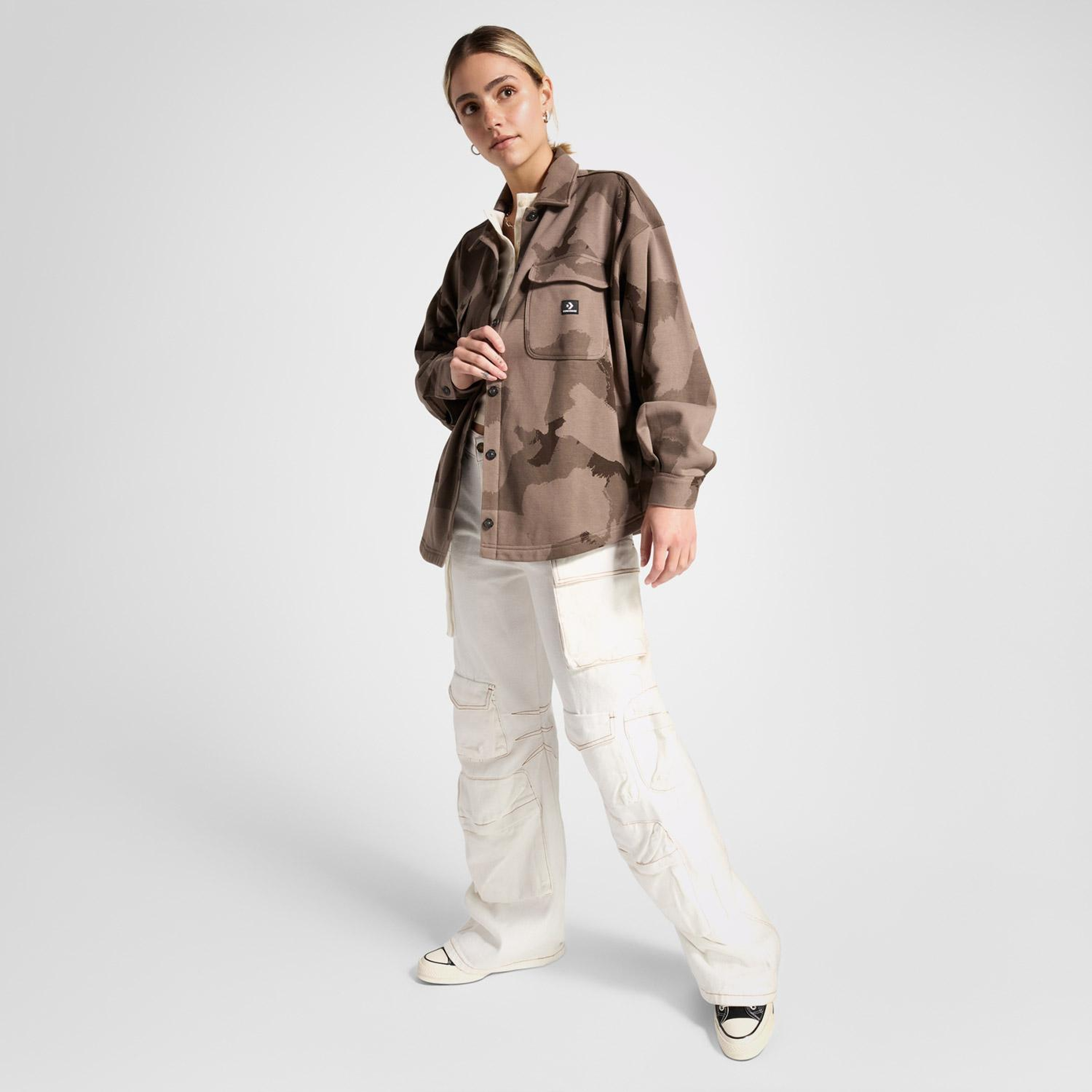 Converse Kadın Desenli Haki Ceket