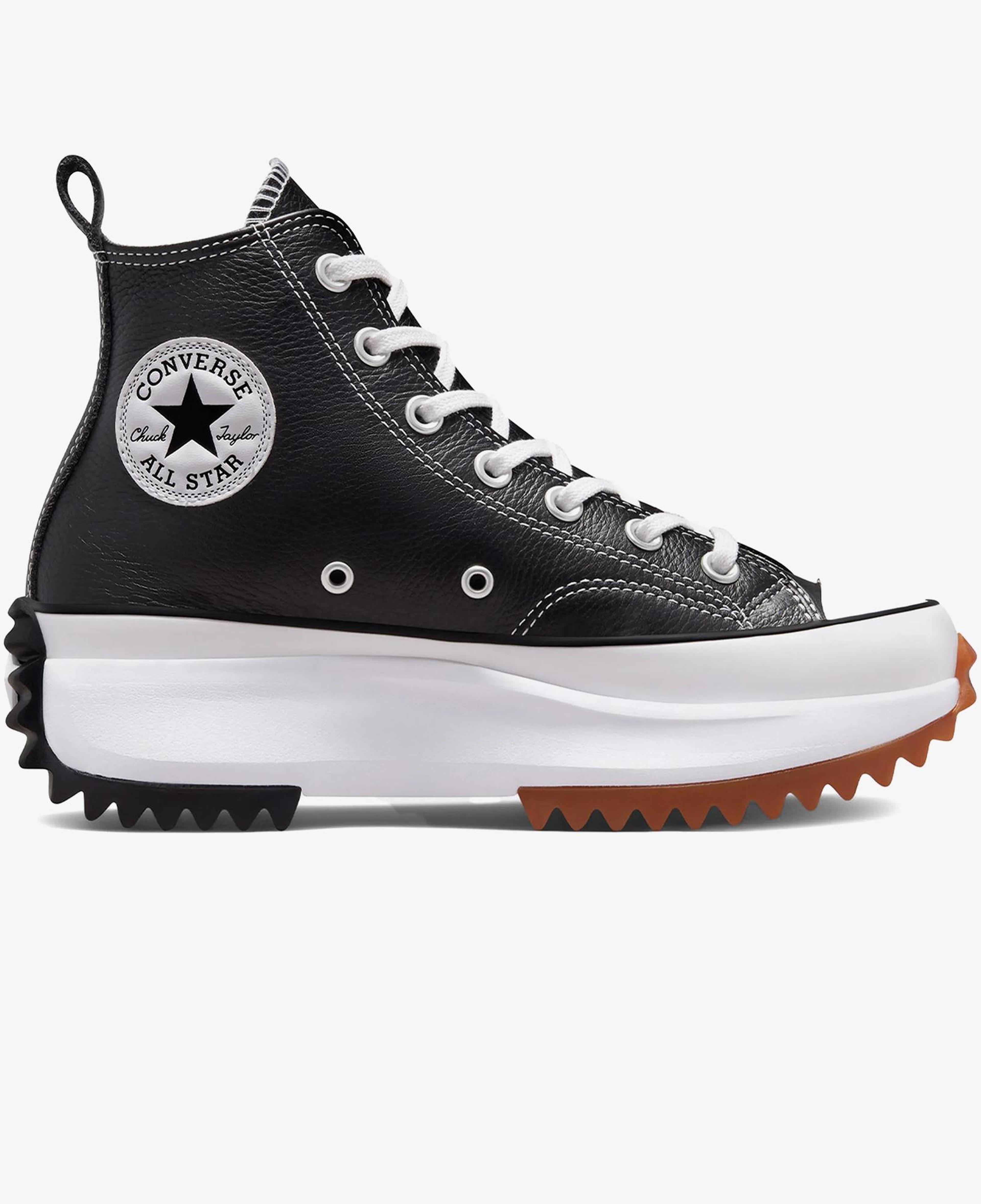 Converse Run Star Hike Foundational Unisex Siyah Deri Platform Sneaker