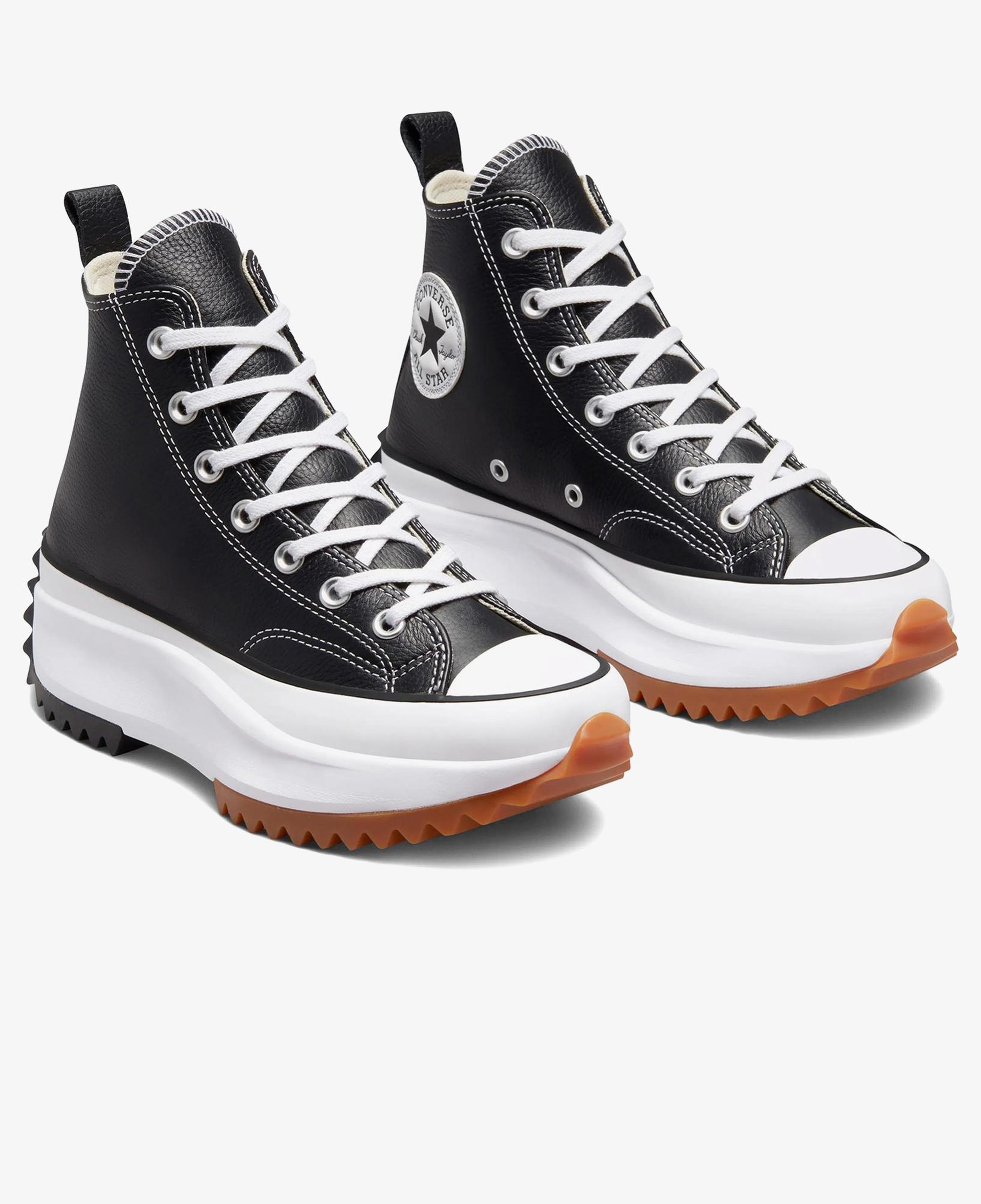 Converse Run Star Hike Foundational Unisex Siyah Deri Platform Sneaker