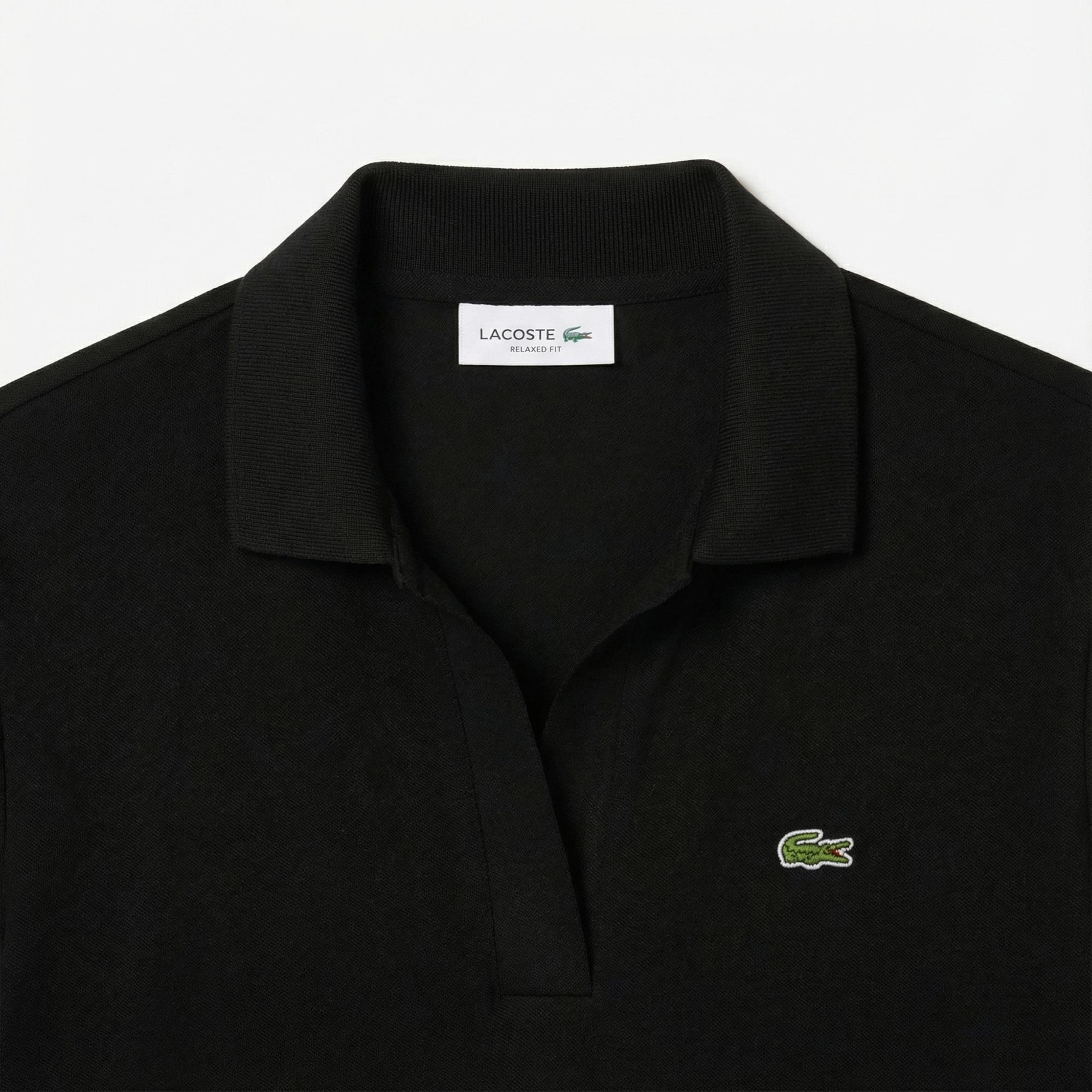 Lacoste Kadın Relaxed Fit Siyah Polo