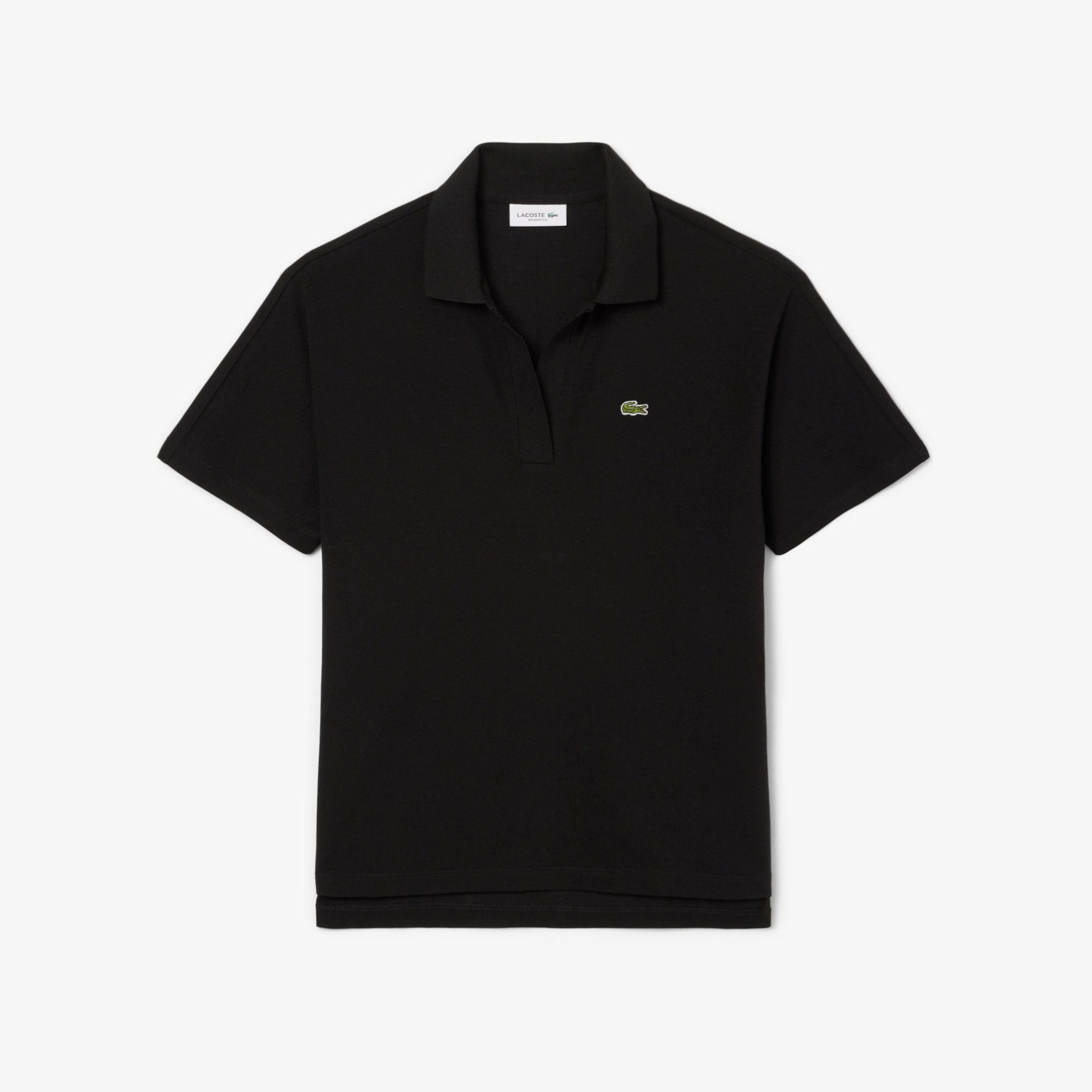 Lacoste Kadın Relaxed Fit Siyah Polo