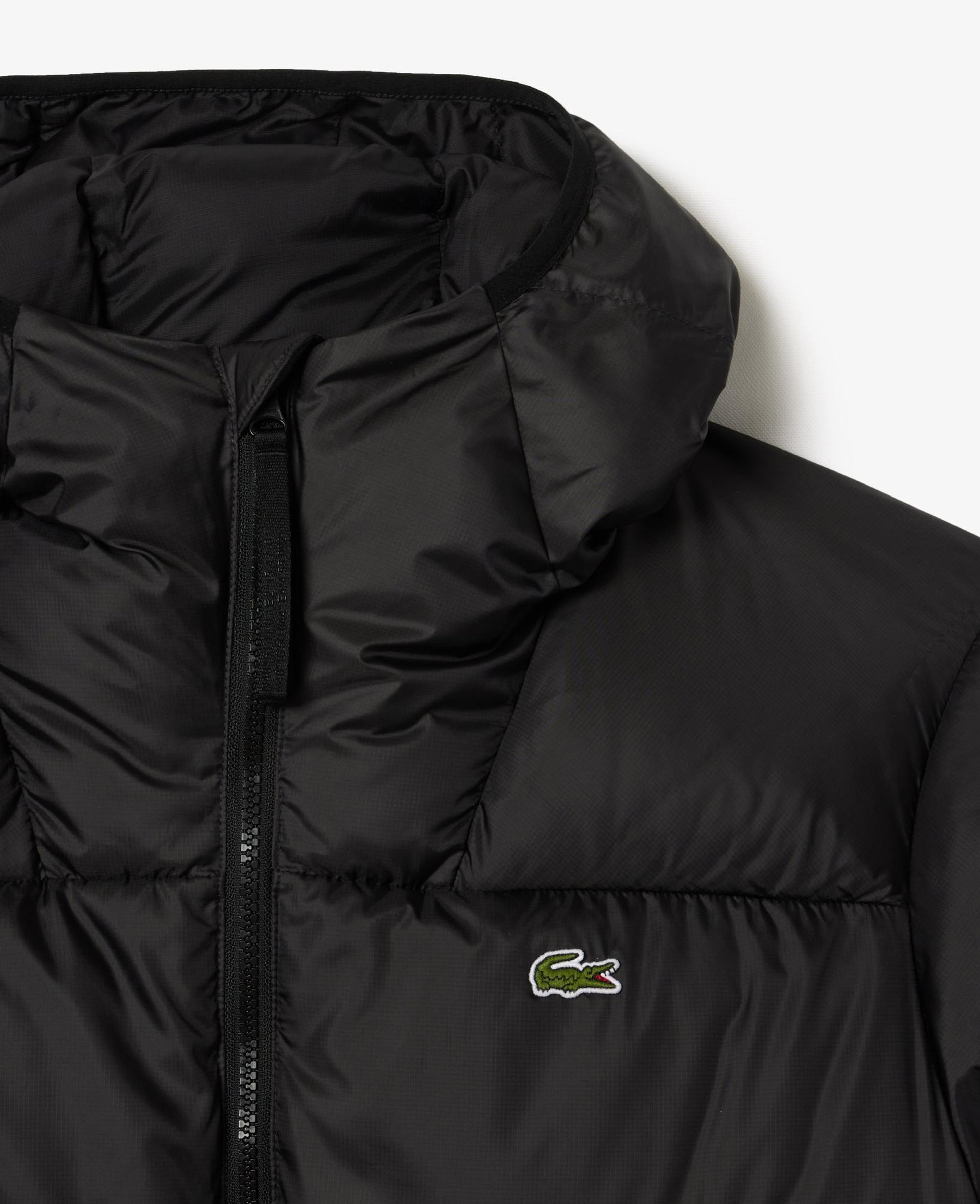 Lacoste Erkek Relaxed Fit Kapüşonlu Siyah Şişme Mont