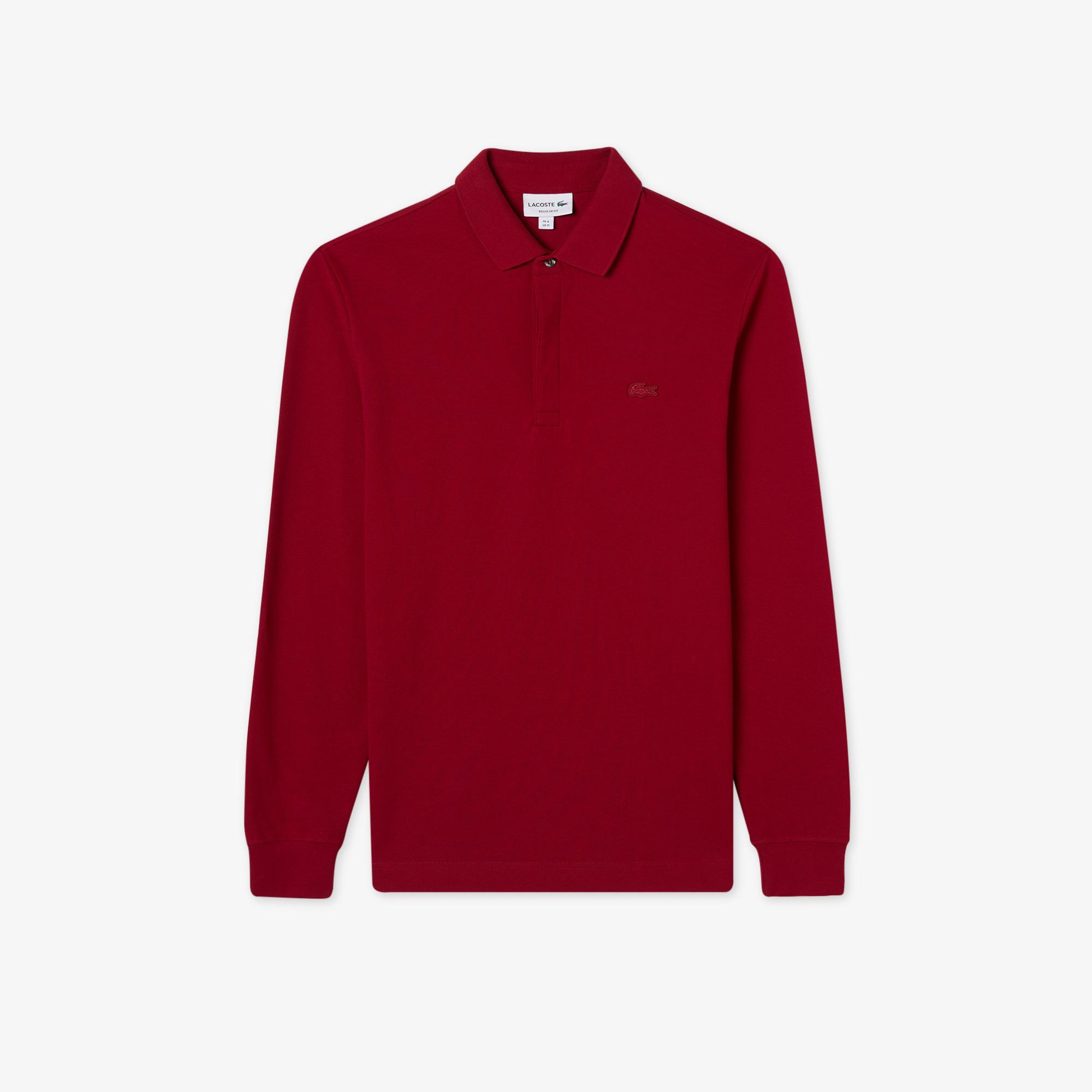 Lacoste Paris Erkek Regular Fit Uzun Kollu Bordo Polo
