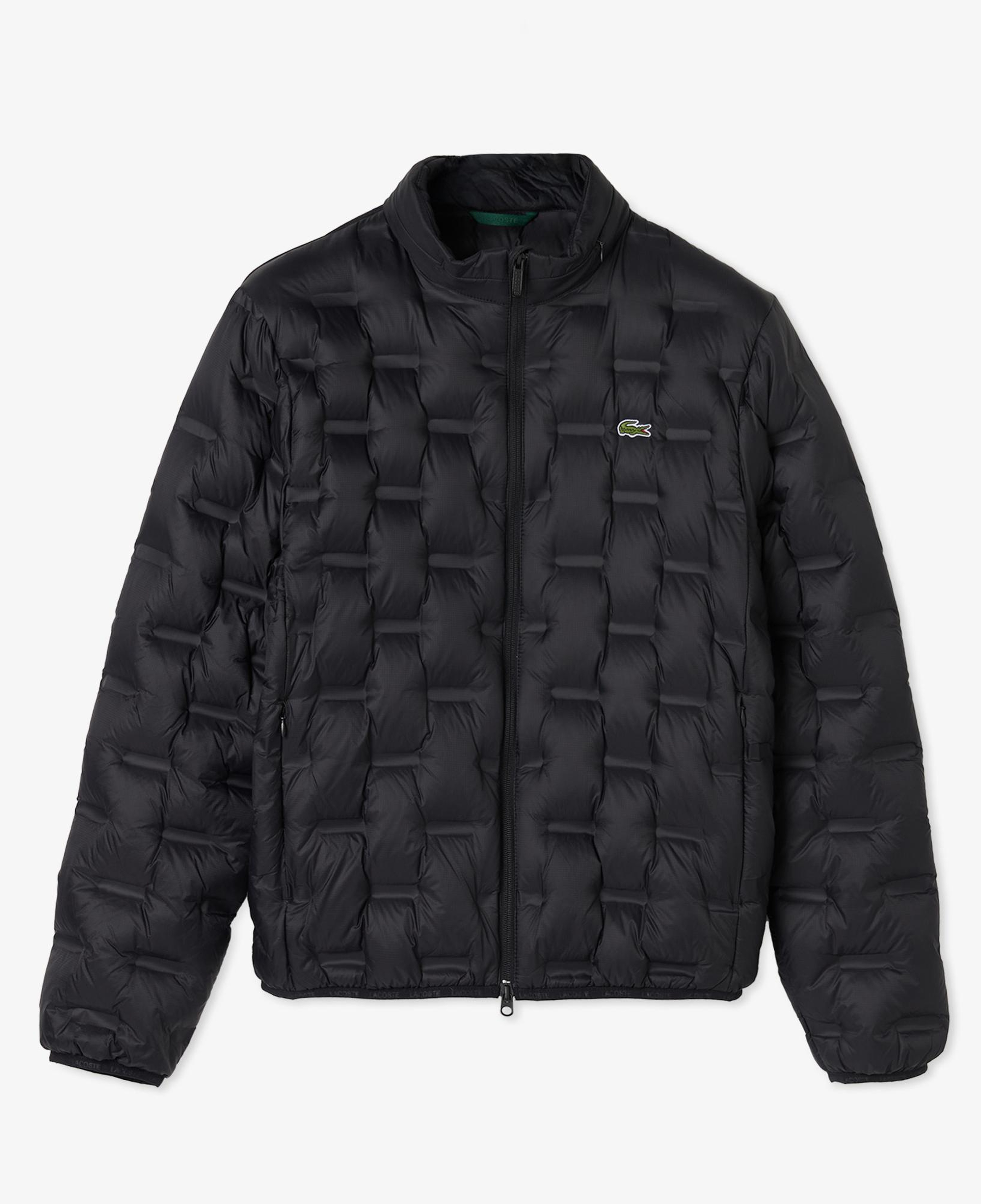 Lacoste Erkek Dik Yaka Kapitone Siyah Mont