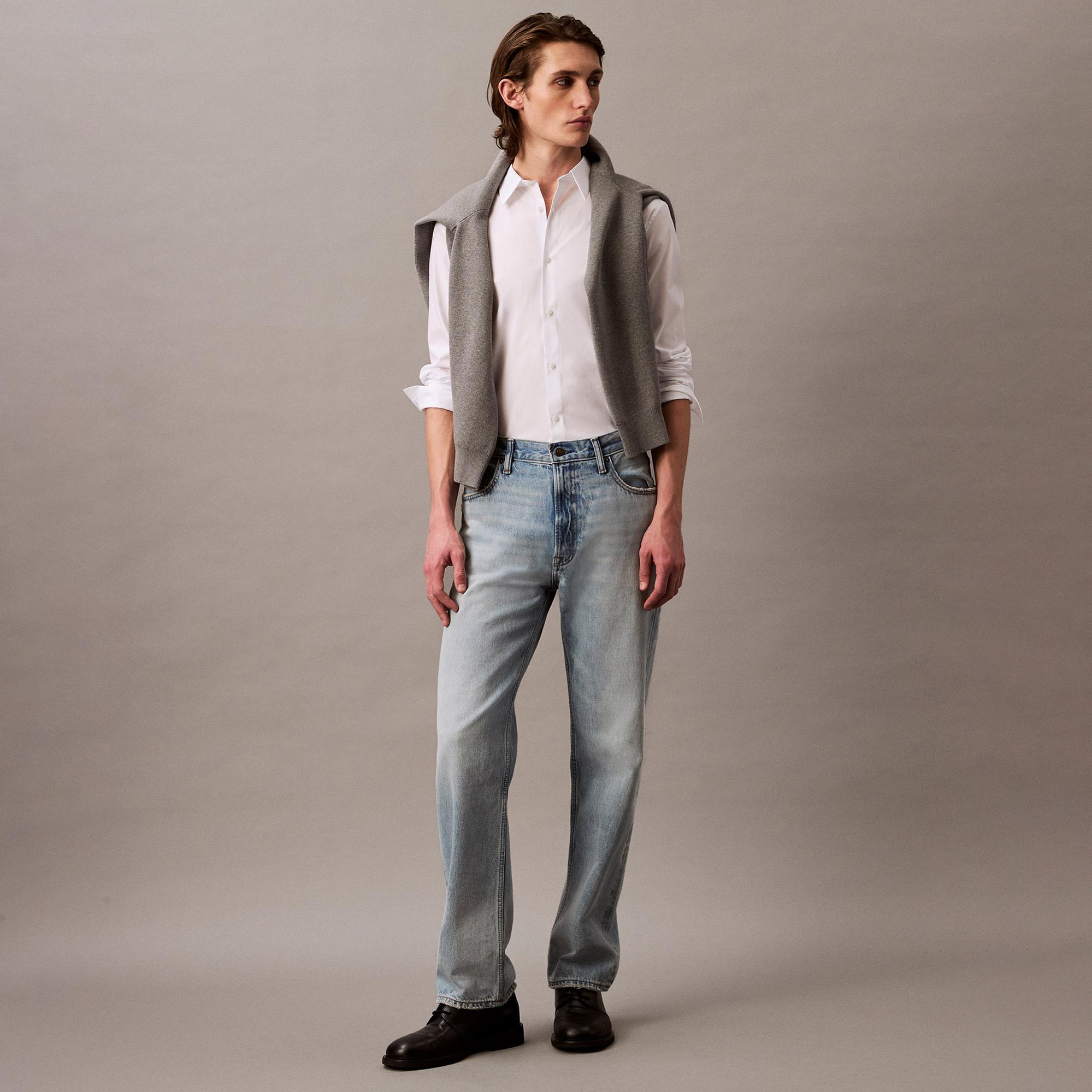 Calvin Klein Solid Slim Erkek Beyaz Gömlek