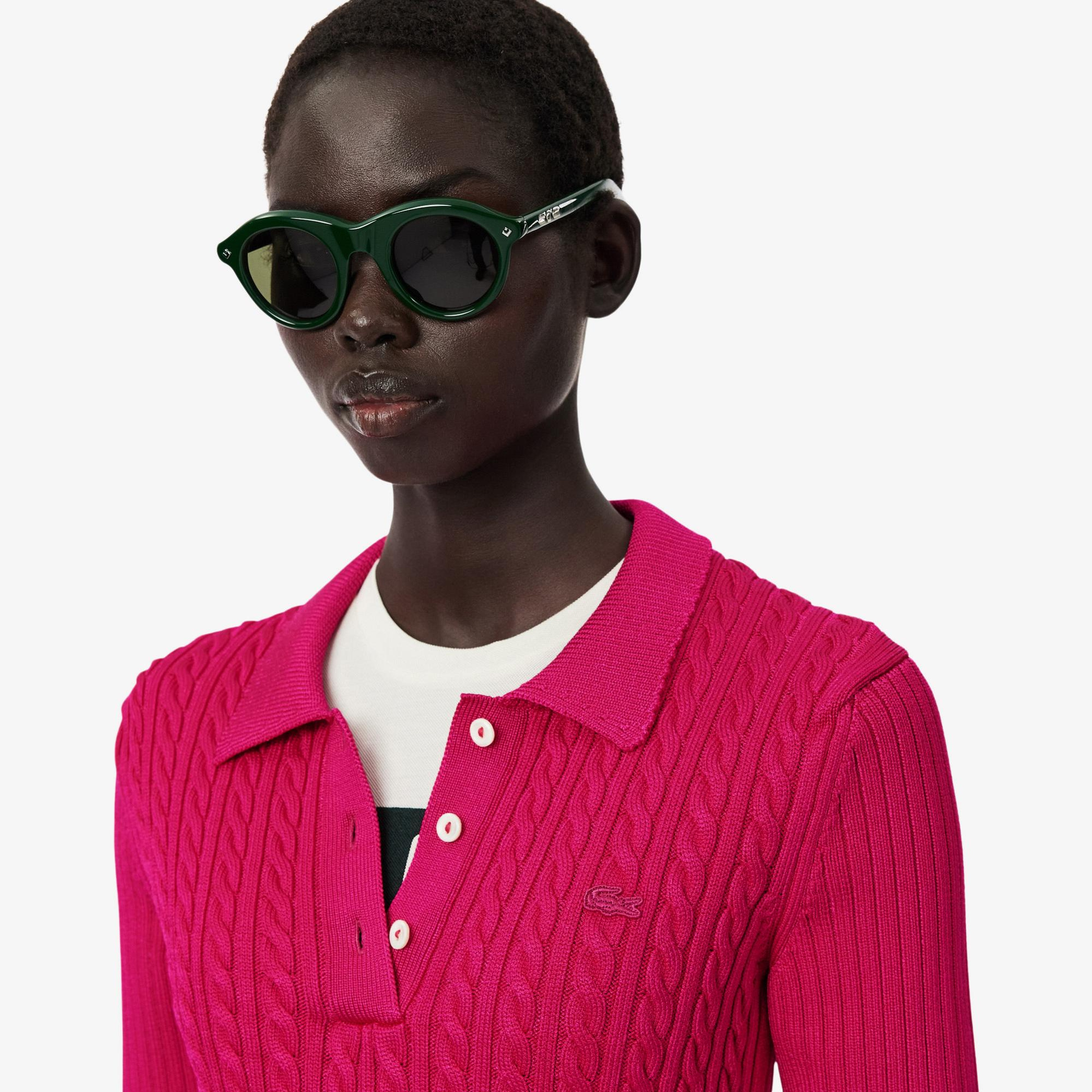 Lacoste Runway Kadın Kısa Kollu Polo Yaka Pembe Triko