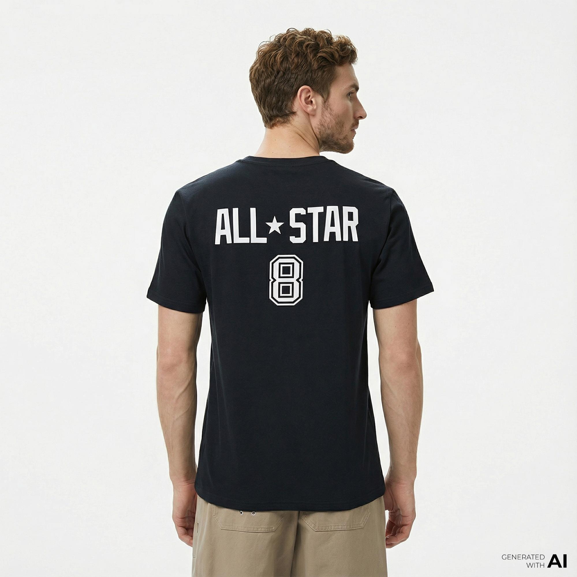 Converse Erkek Baskılı Siyah T-Shirt