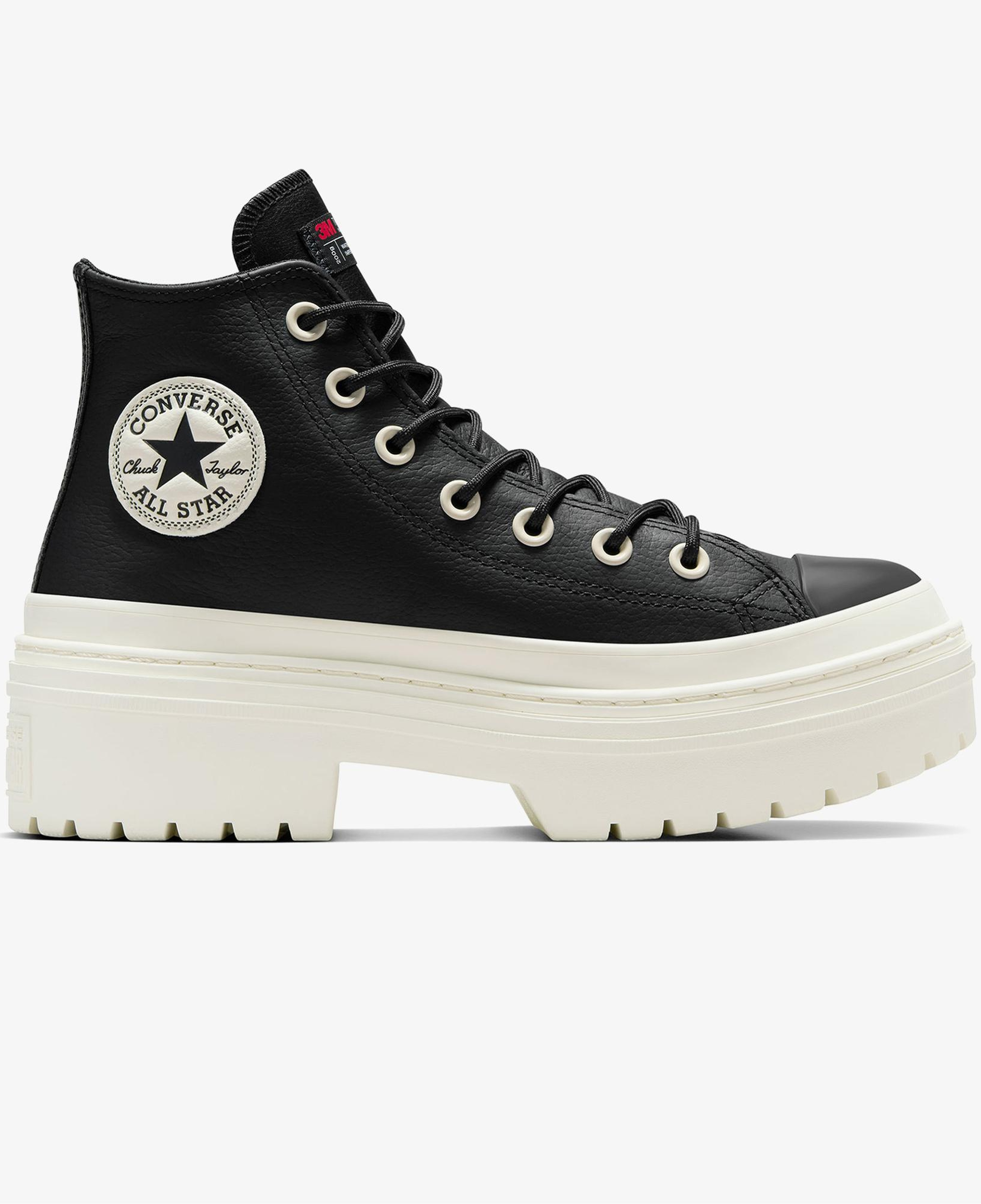 Converse Chuck Taylor All Star Lugged Heel Kadın Siyah Deri Platform Bot