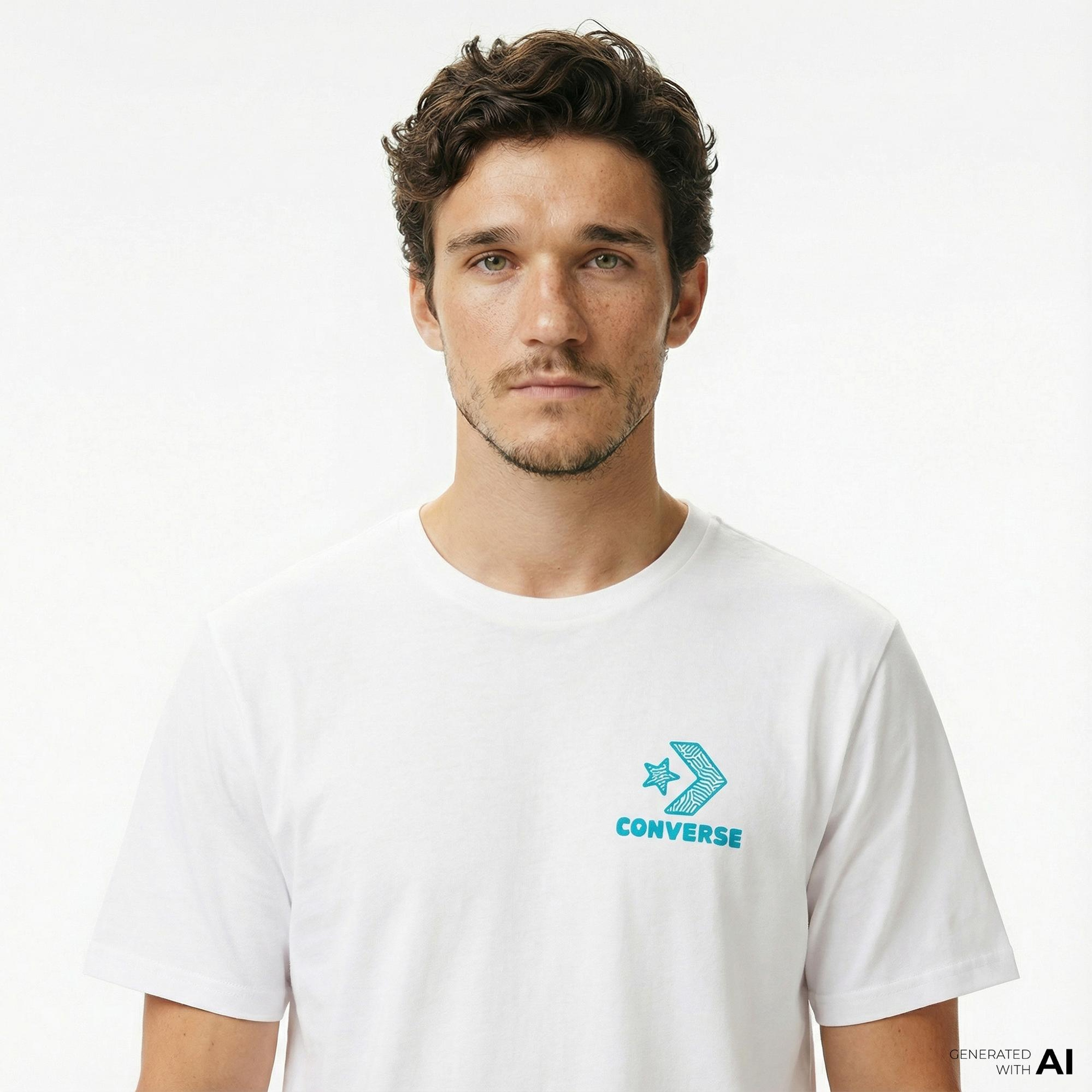 Converse Erkek Grafik Baskılı Beyaz T-Shirt