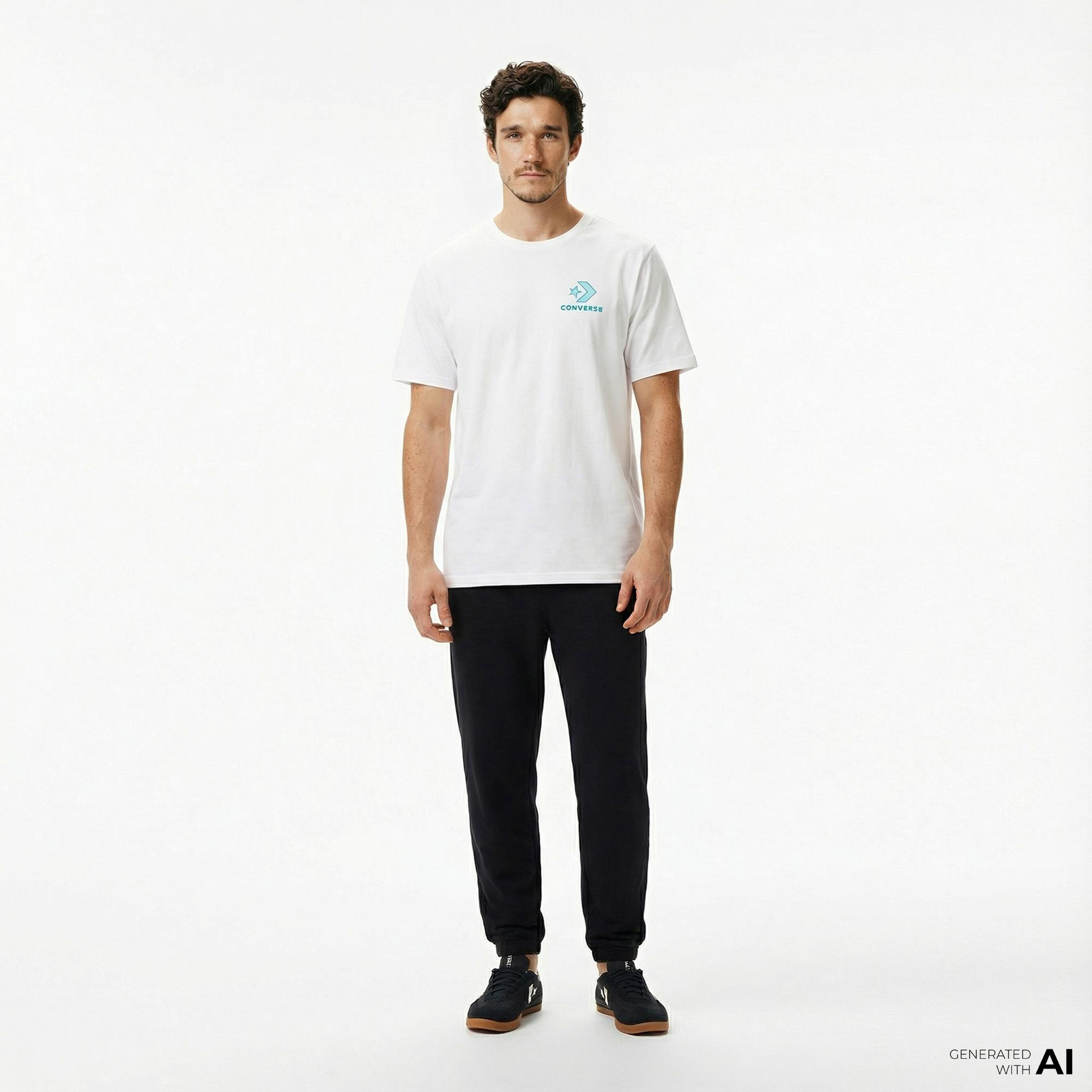 Converse Erkek Grafik Baskılı Beyaz T-Shirt