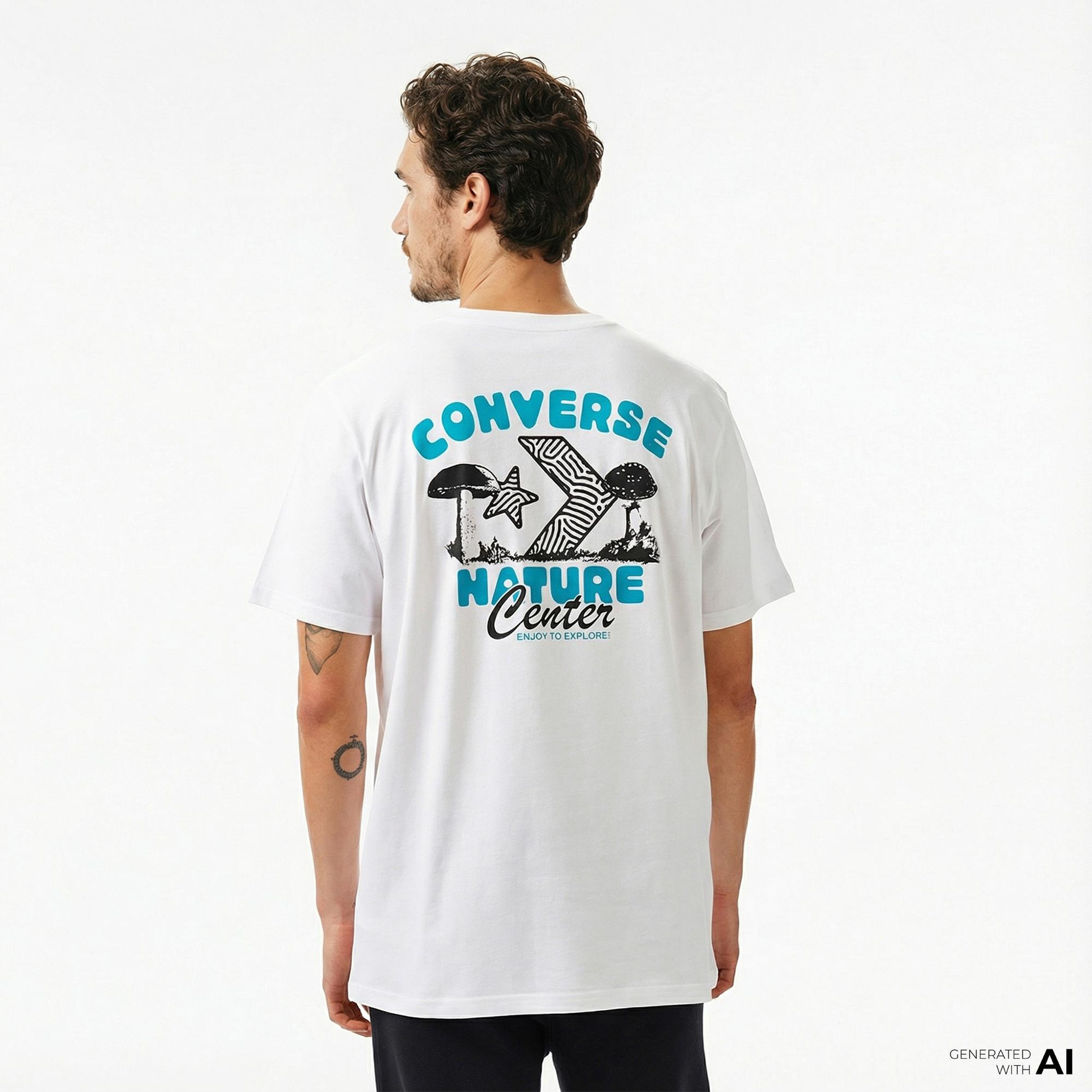 Converse Erkek Grafik Baskılı Beyaz T-Shirt