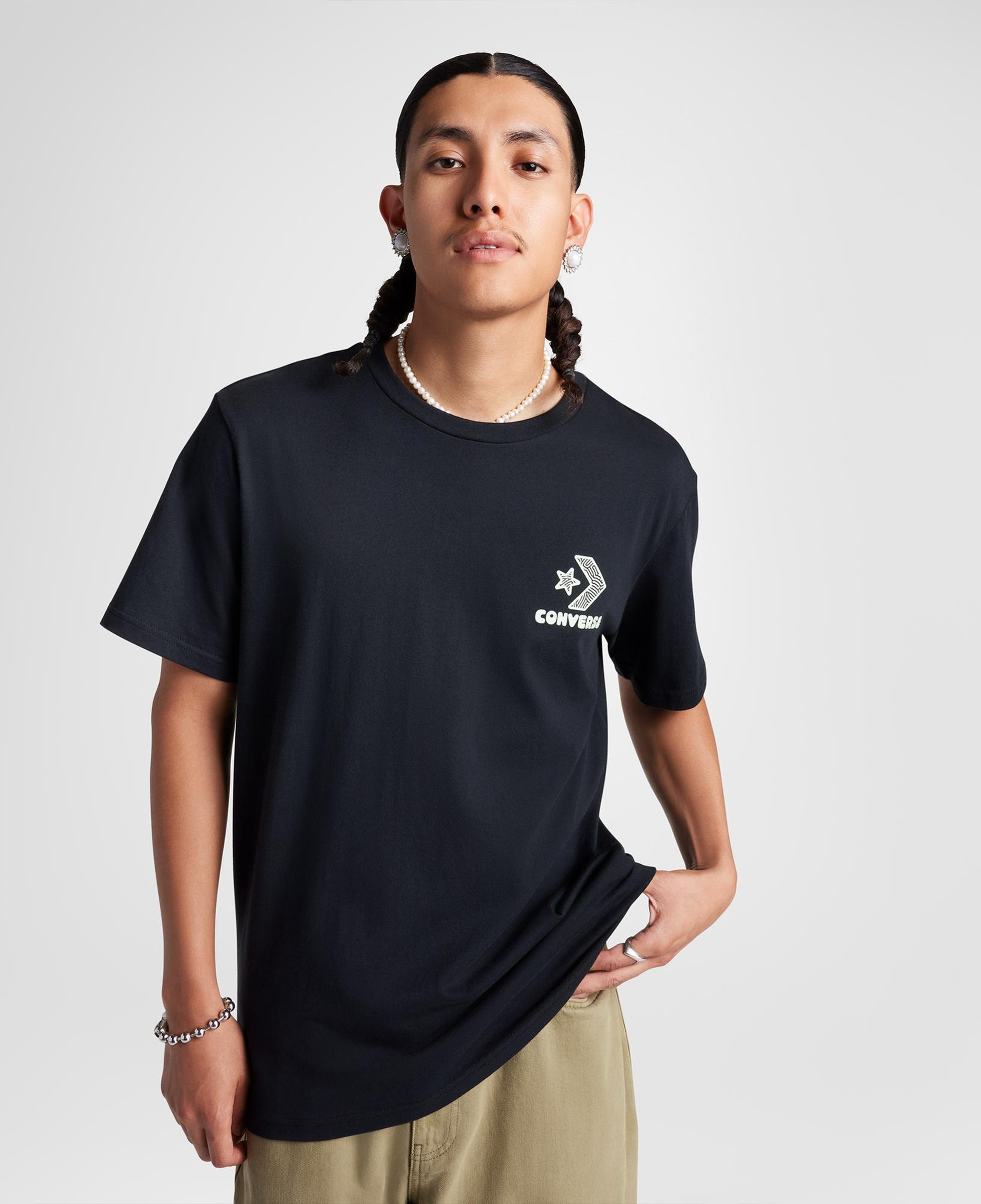 Converse Erkek Grafik Baskılı Siyah T-Shirt