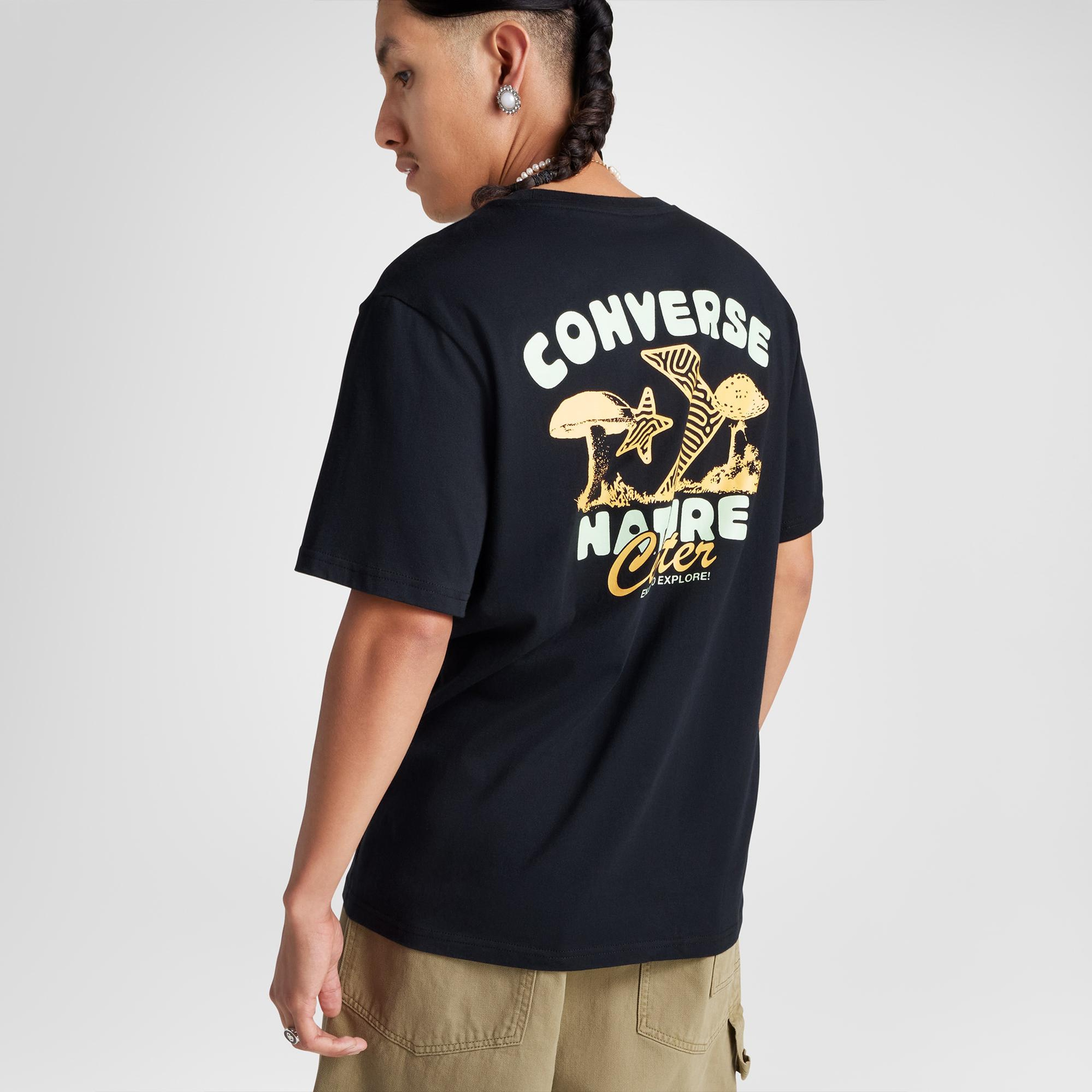 Converse Erkek Grafik Baskılı Siyah T-Shirt