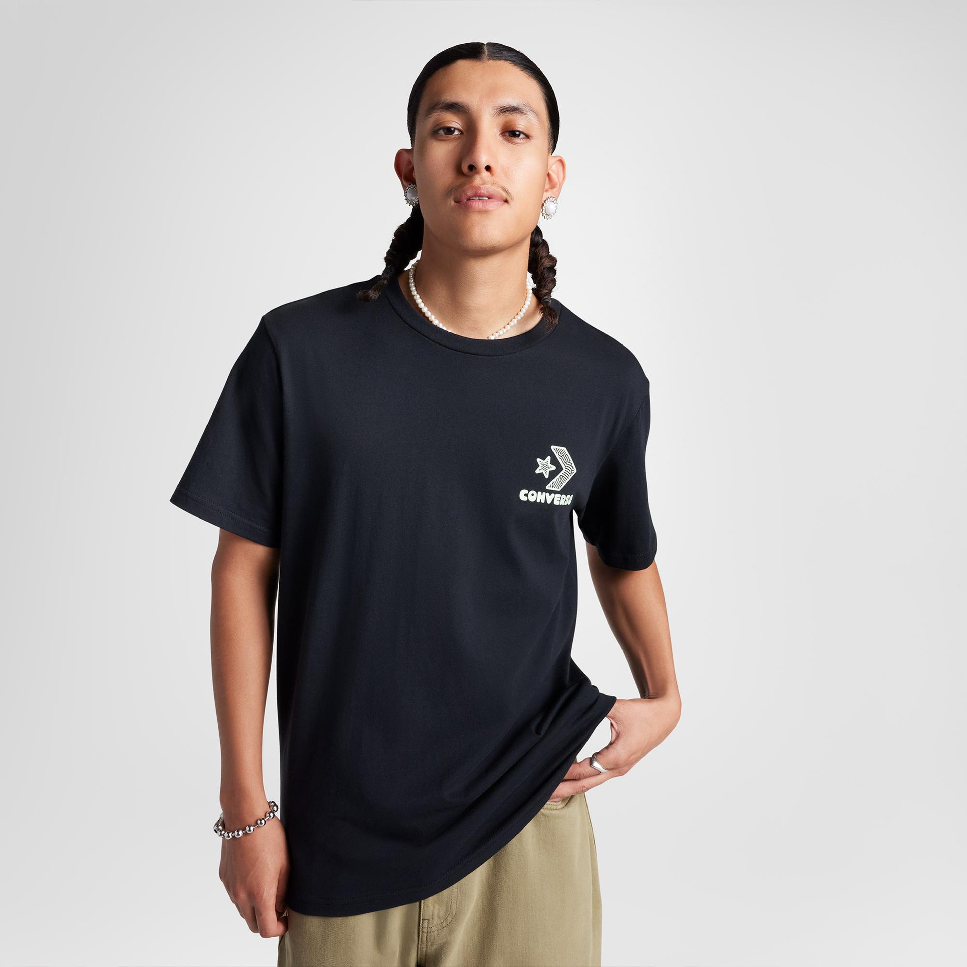 Converse Erkek Grafik Baskılı Siyah T-Shirt