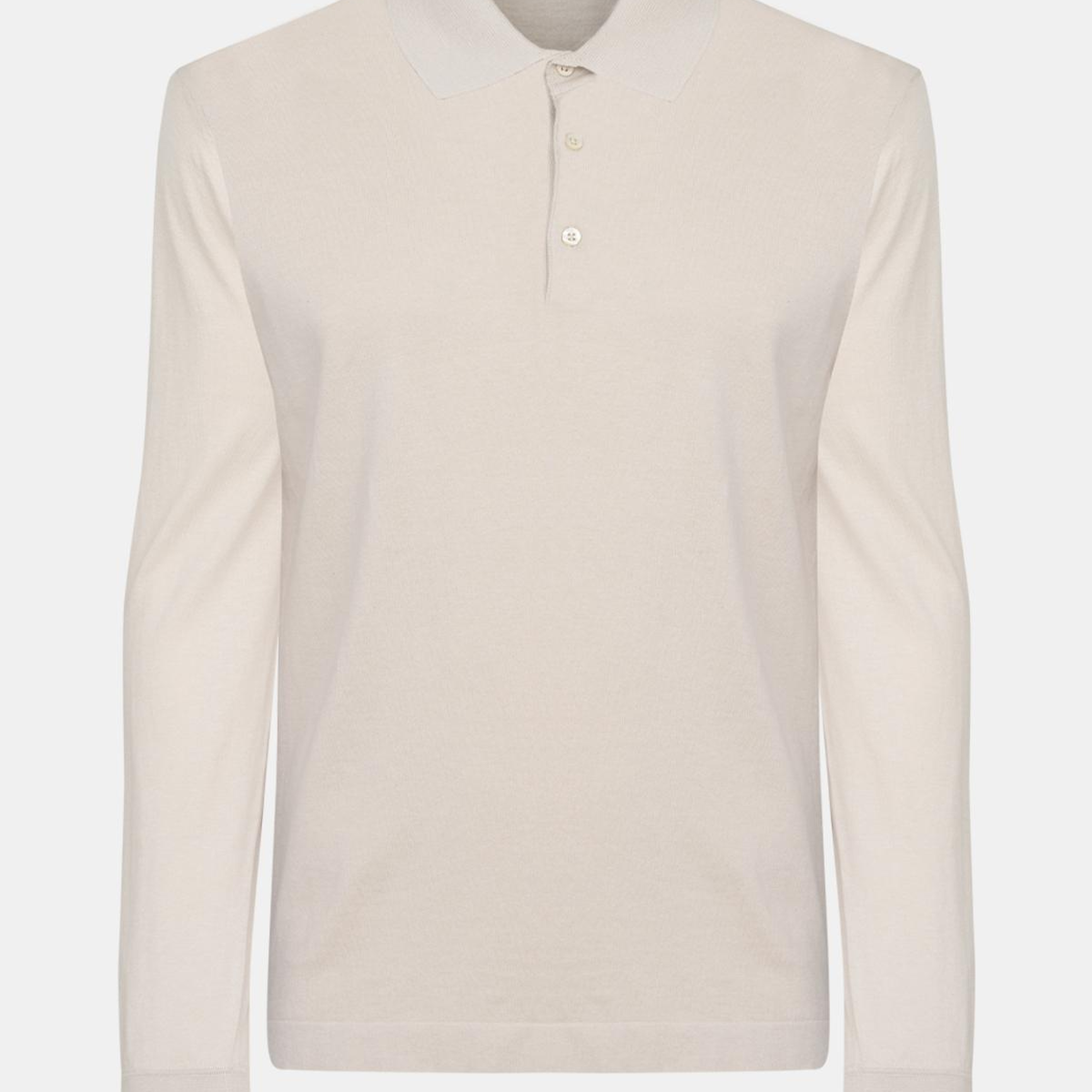 Erkek Bej Pamuk İpek Karışımlı Polo Yaka Kazak