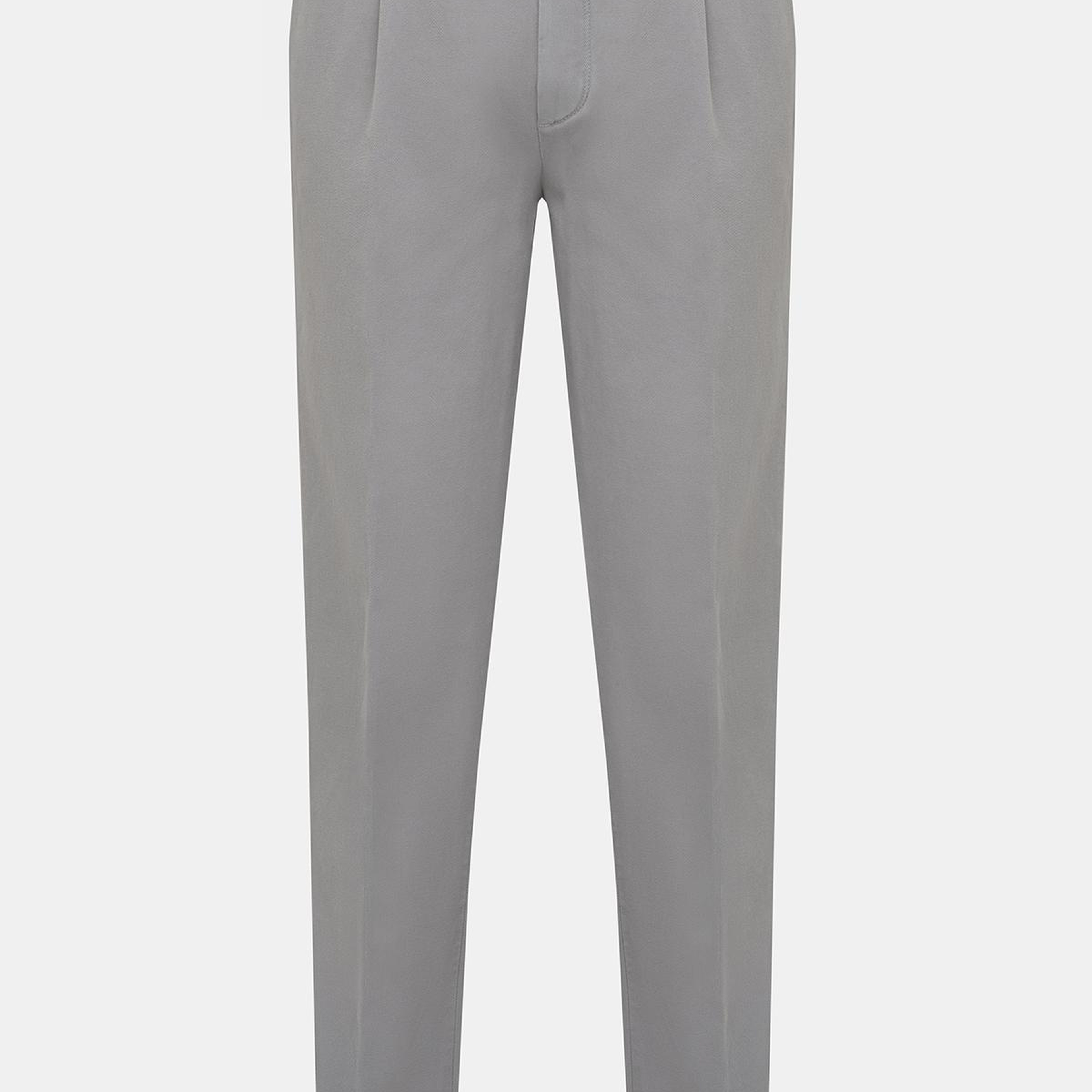 Erkek Gri Pamuk Streç Chino Pantolon