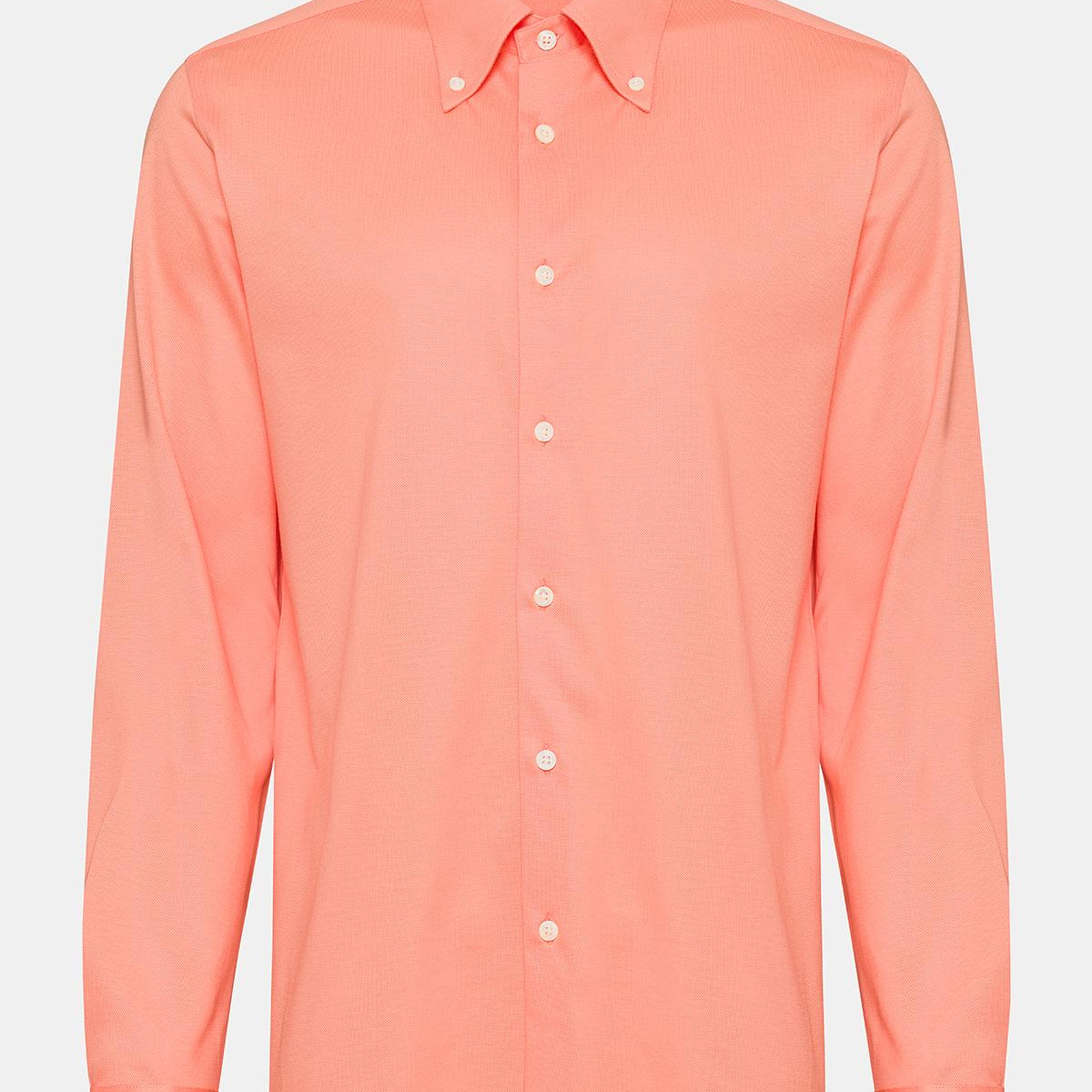 Erkek Pembe Cooper Fit Düğmeli Yaka Pike Gömlek