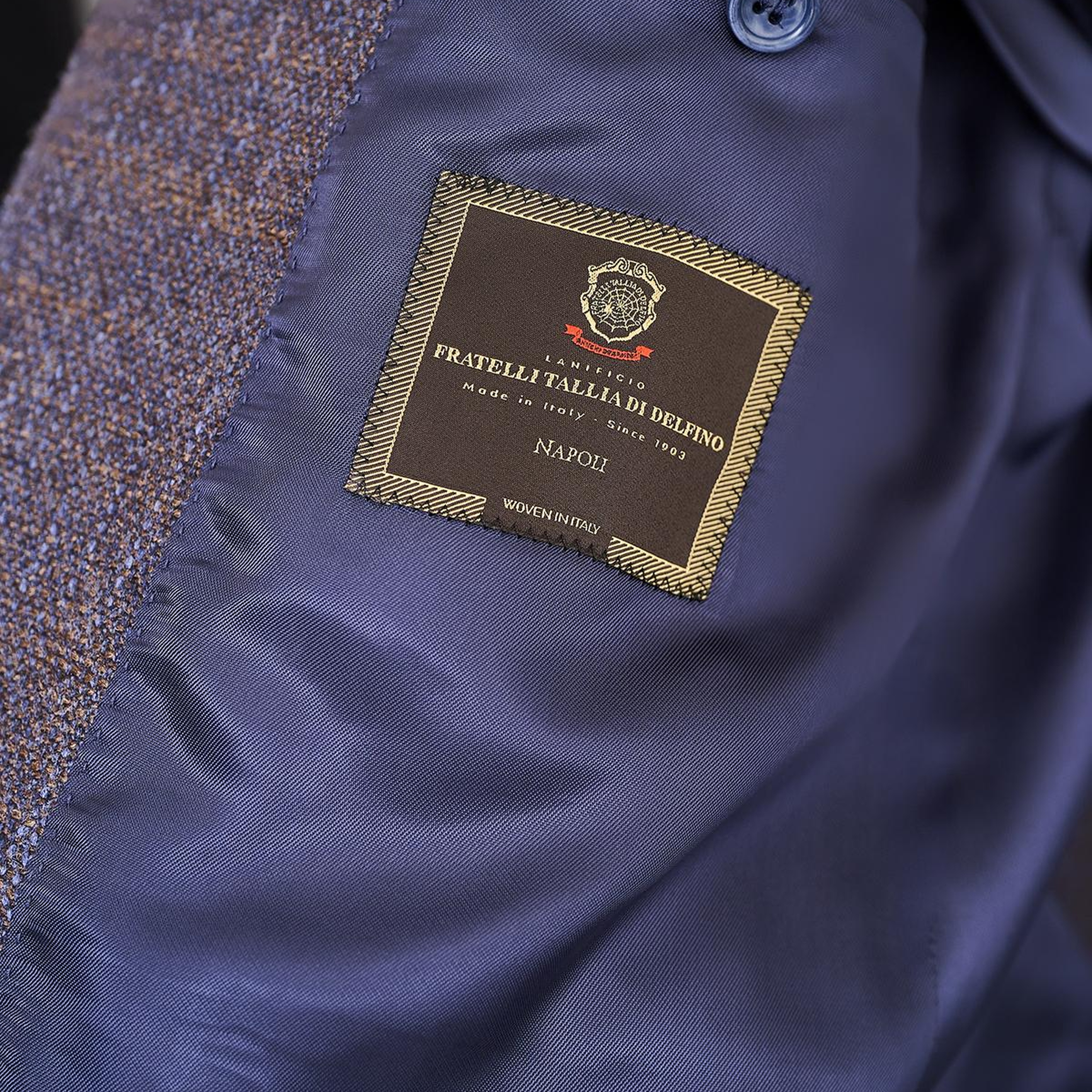 Erkek Kahverengi Yün İpek Kaşmir Karışımlı Delfino Spor Ceket