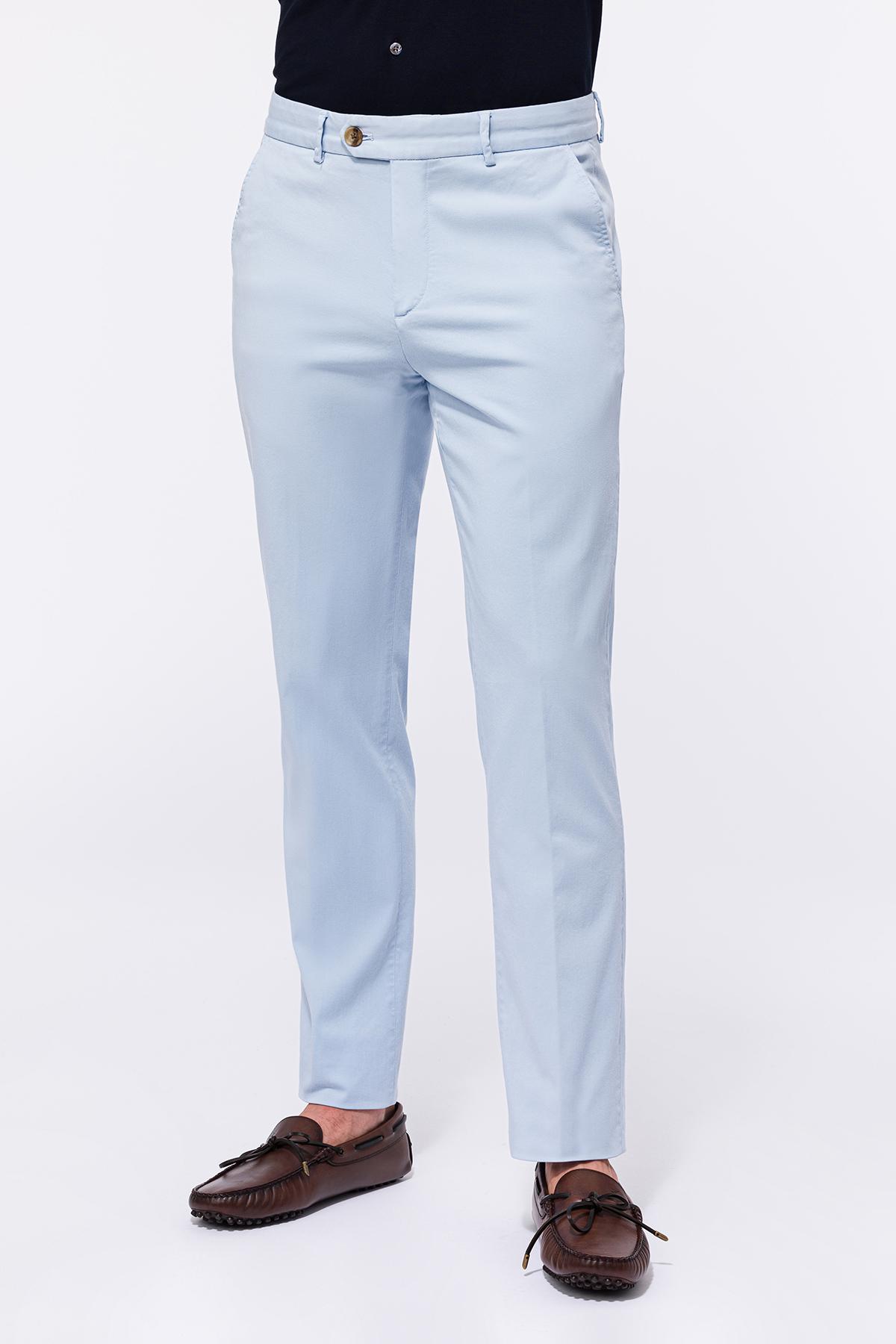 Erkek Mavi Chino Pantolon