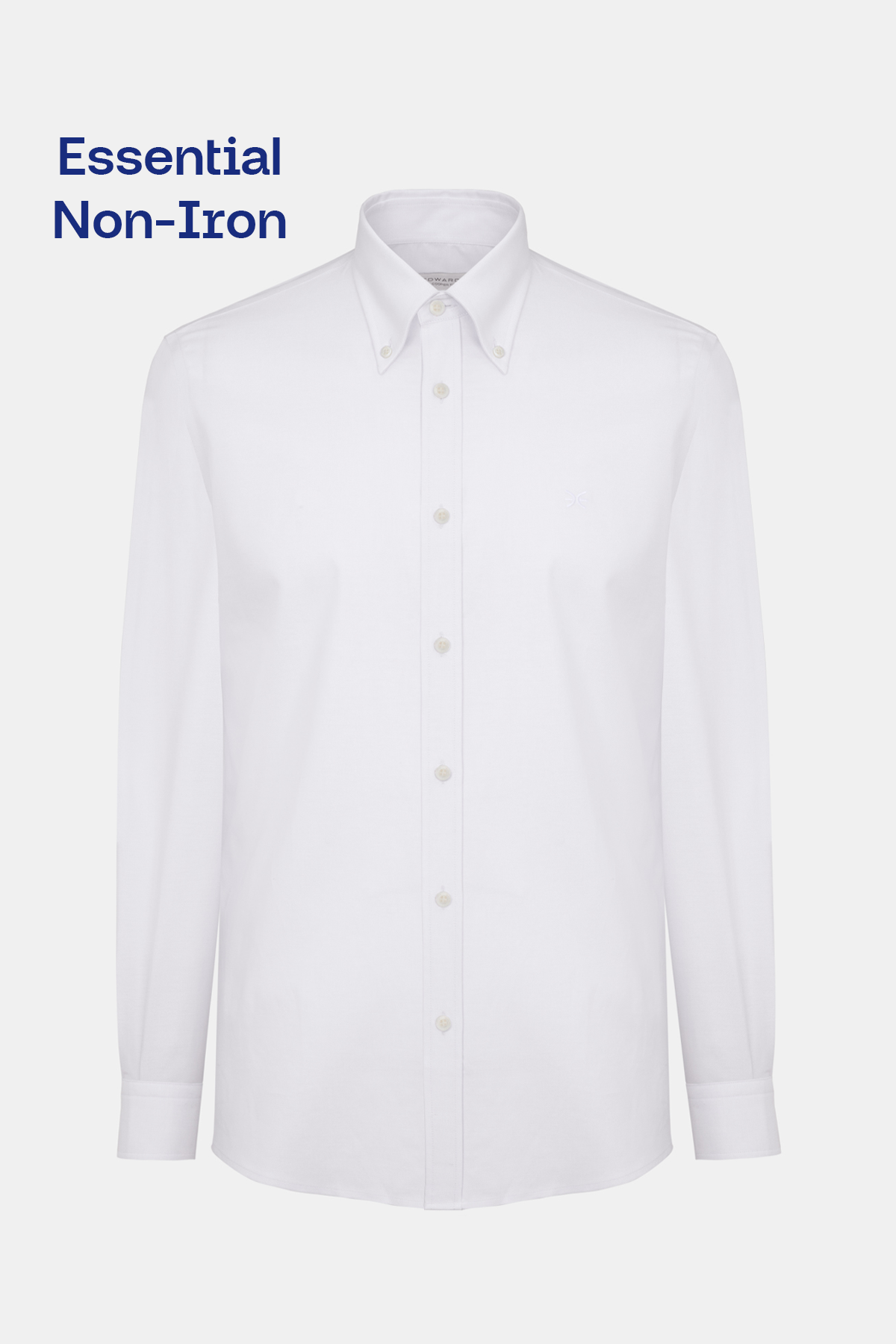 Erkek Beyaz Cooper Fit Non-Iron Düğmeli Yaka Spor Gömlek