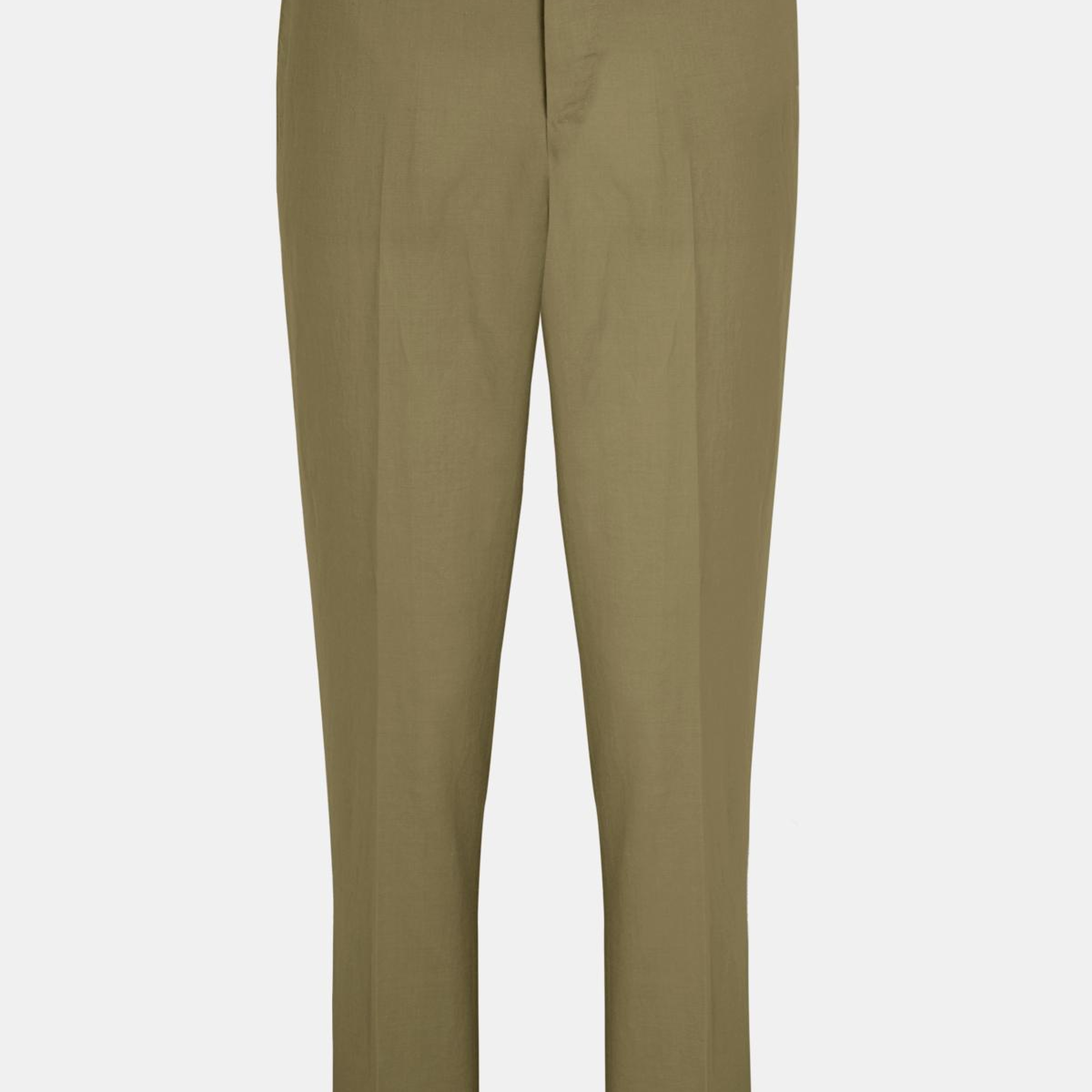 Erkek Yeşil Slim Fit Elastik Bel Bantlı Büzgü İpli Pantolon