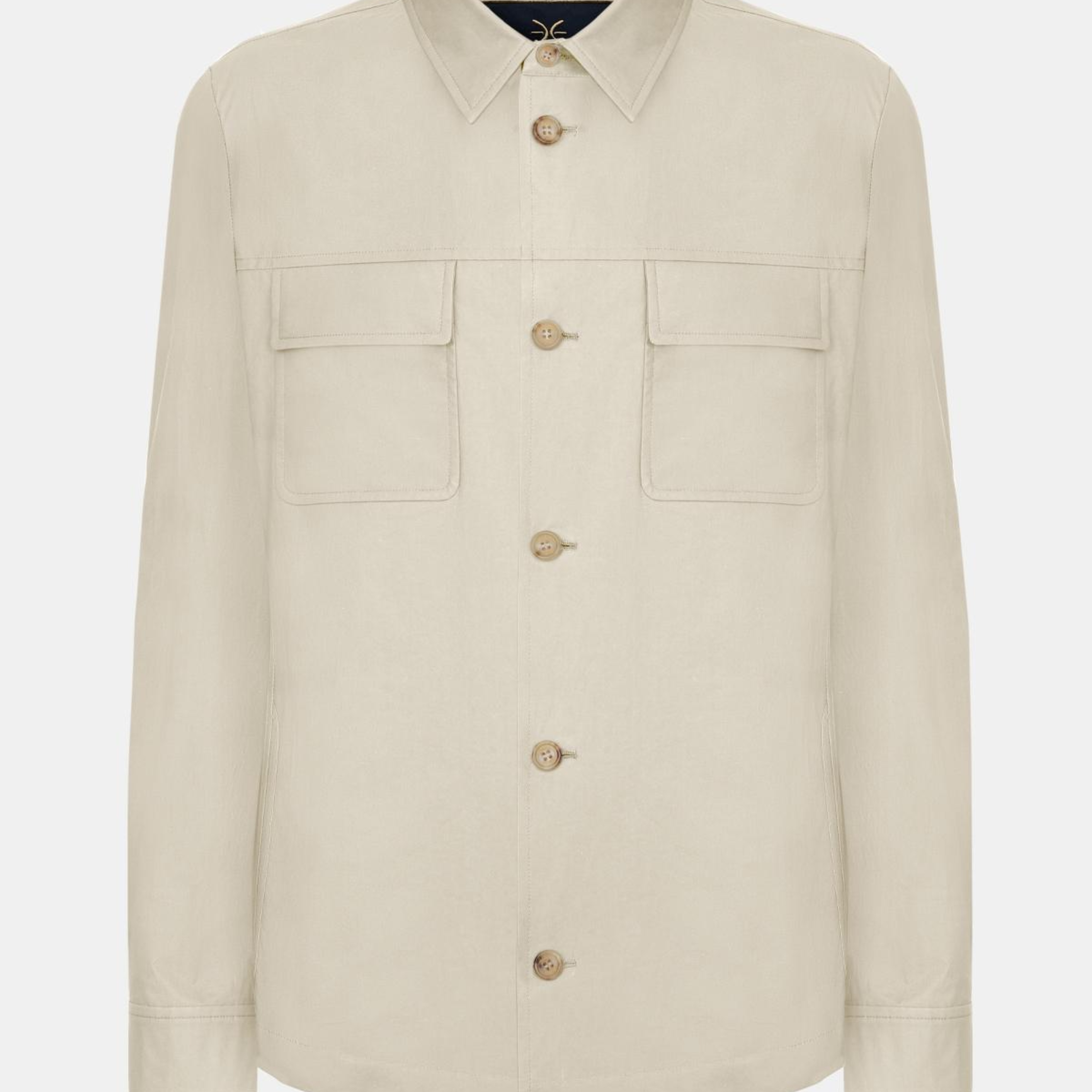 Erkek Bej Paraşüt Kumaşlı Gömlek Ceket