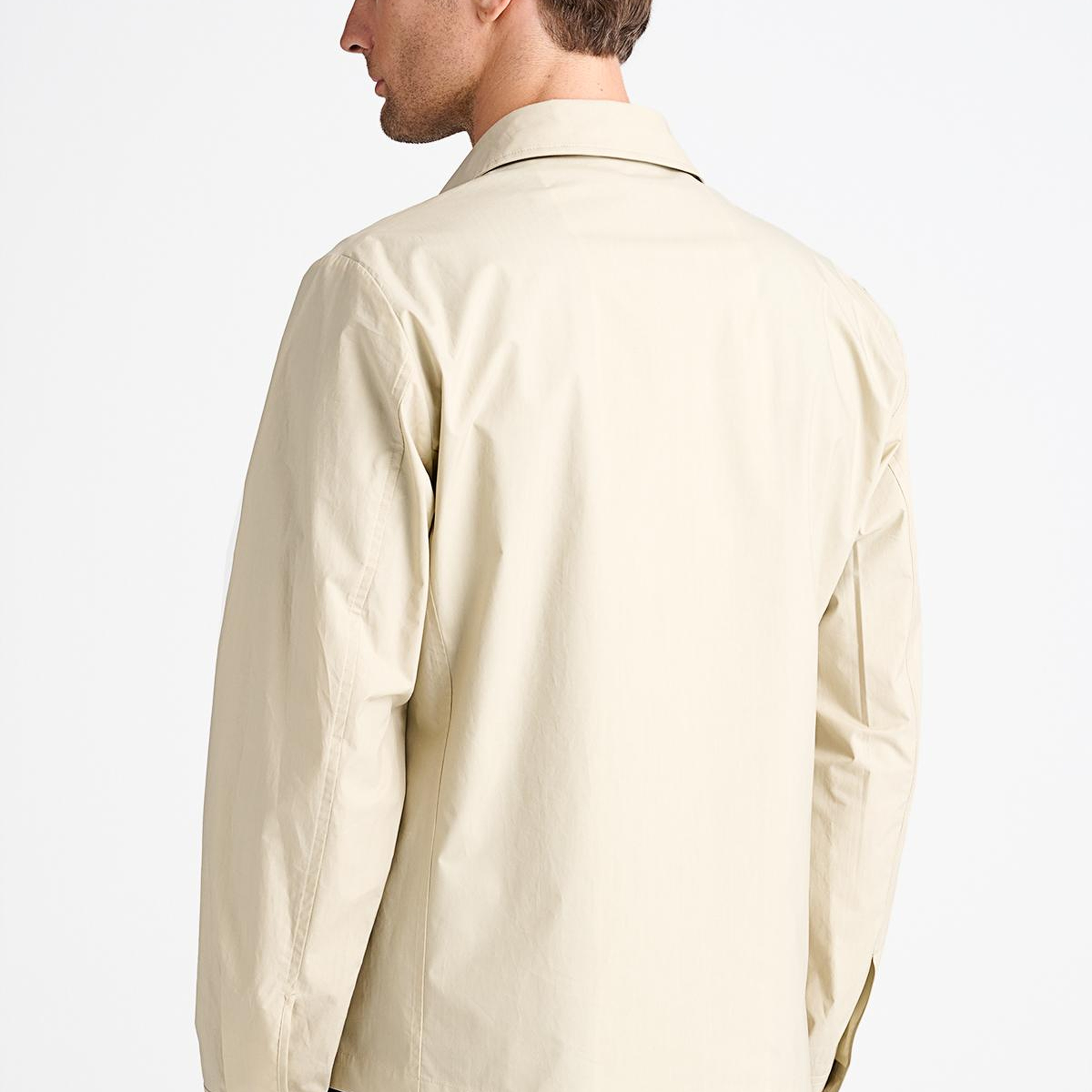 Erkek Bej Paraşüt Kumaşlı Gömlek Ceket