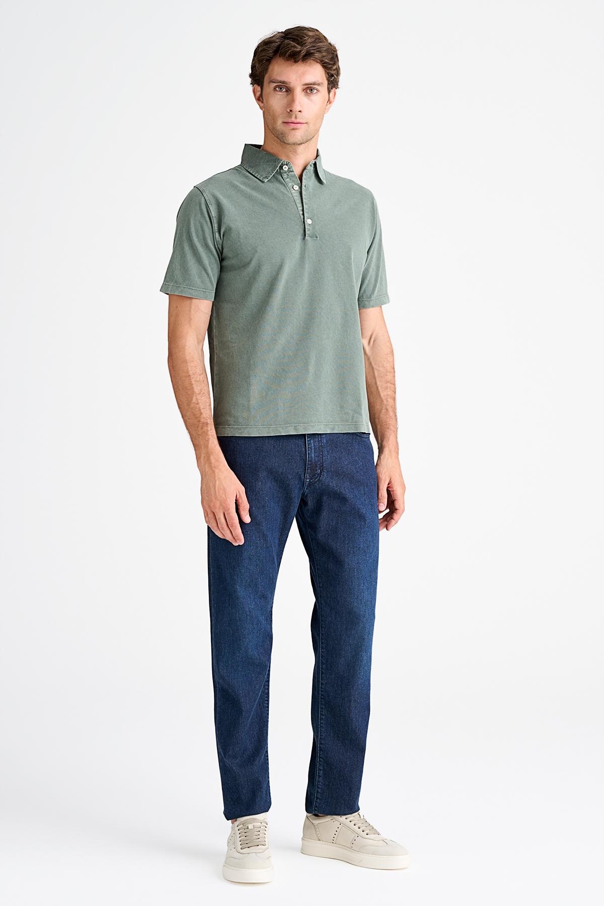 Erkek Yeşil Pike Polo Yaka T-Shirt