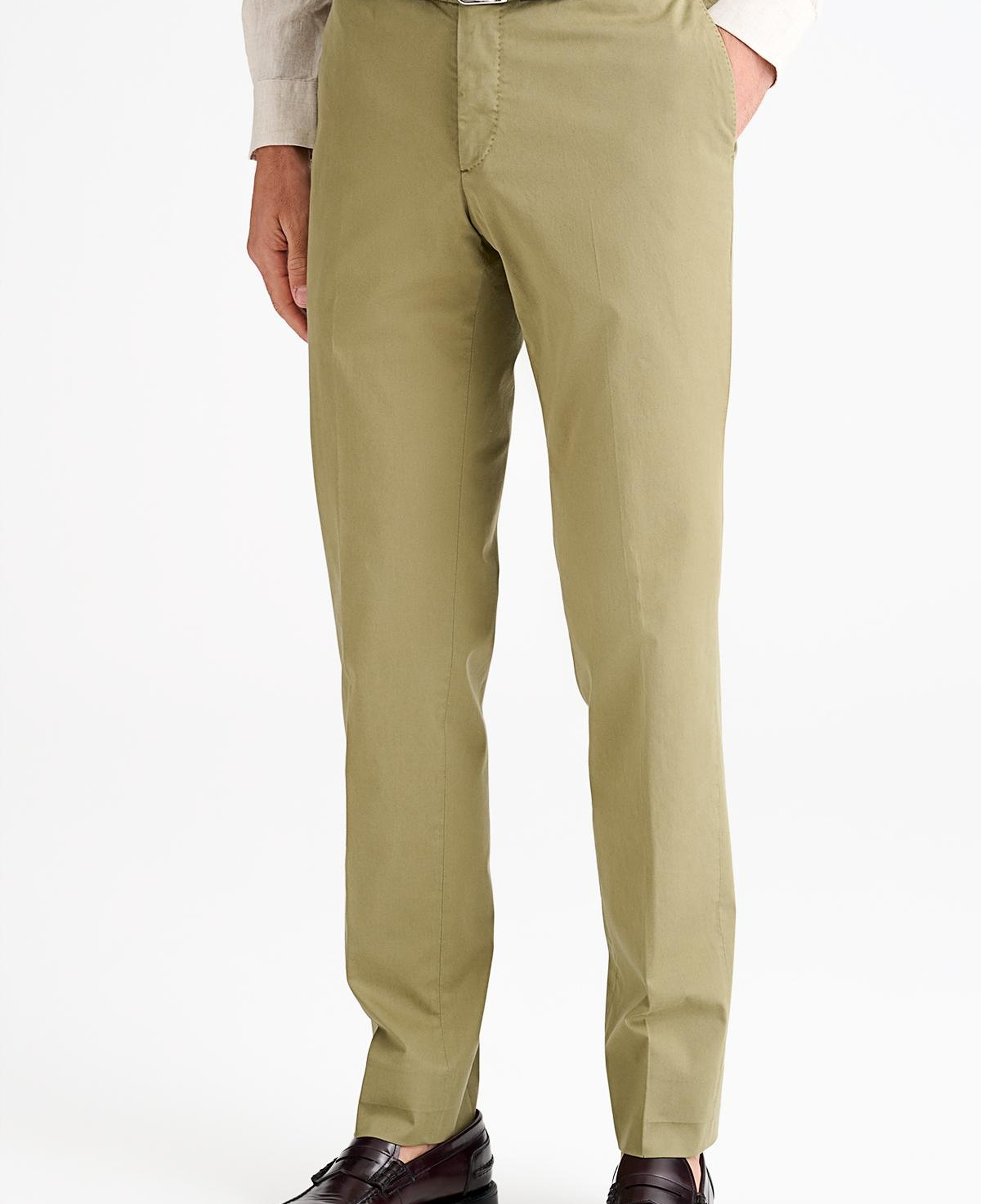 Erkek Yeşil Slim Fit Elastik Bel Bantlı Büzgü İpli Pantolon