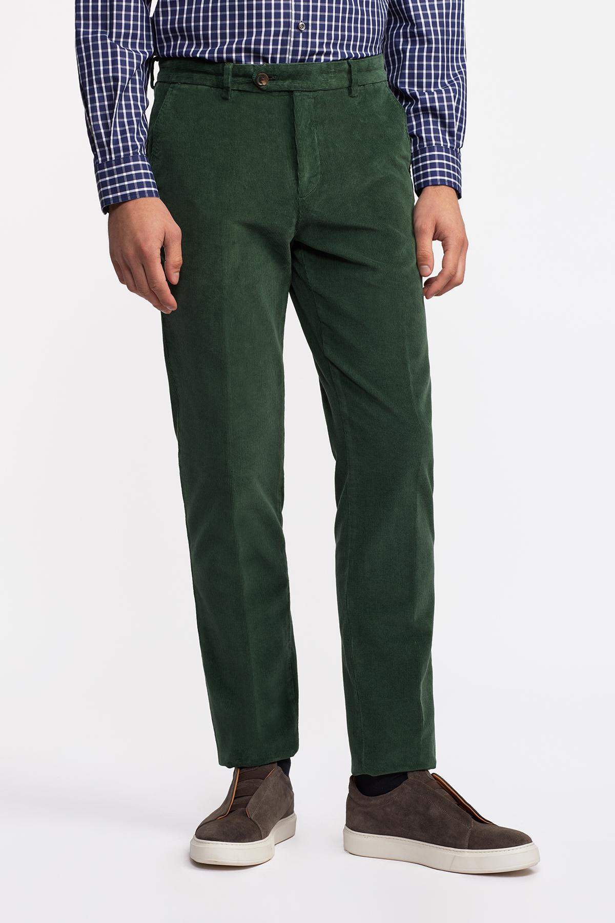 Erkek Haki Kadife Pantolon